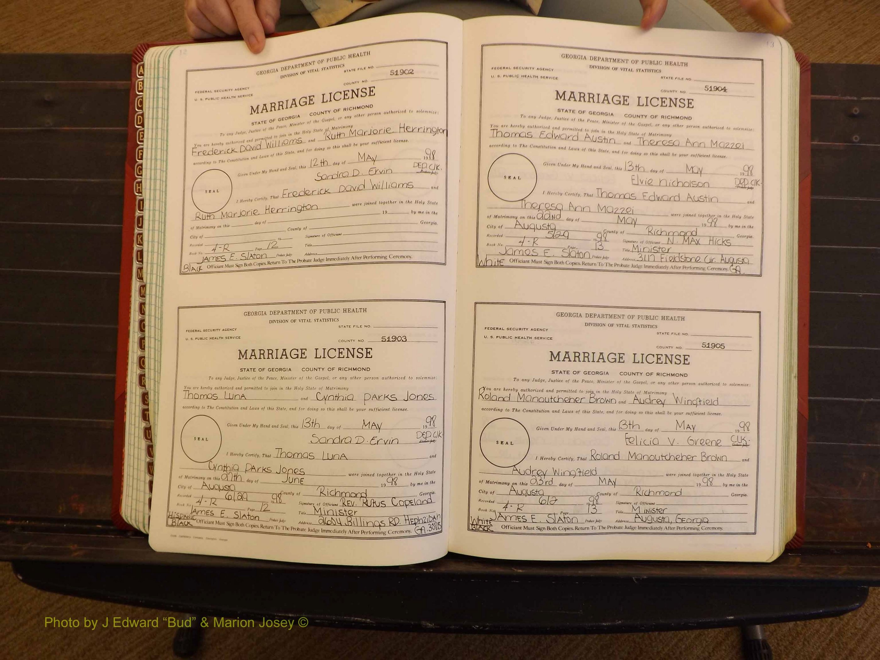 Richmond Marriages, 4R, 1998-1999 P 012-013.JPG