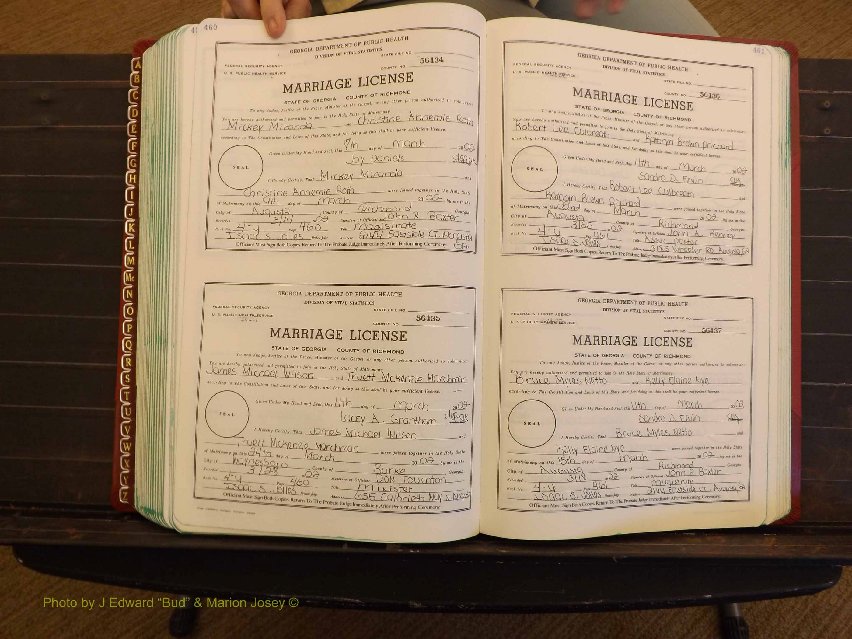Richmond Marriages, 4U, 2001-2002 P 460-461.JPG