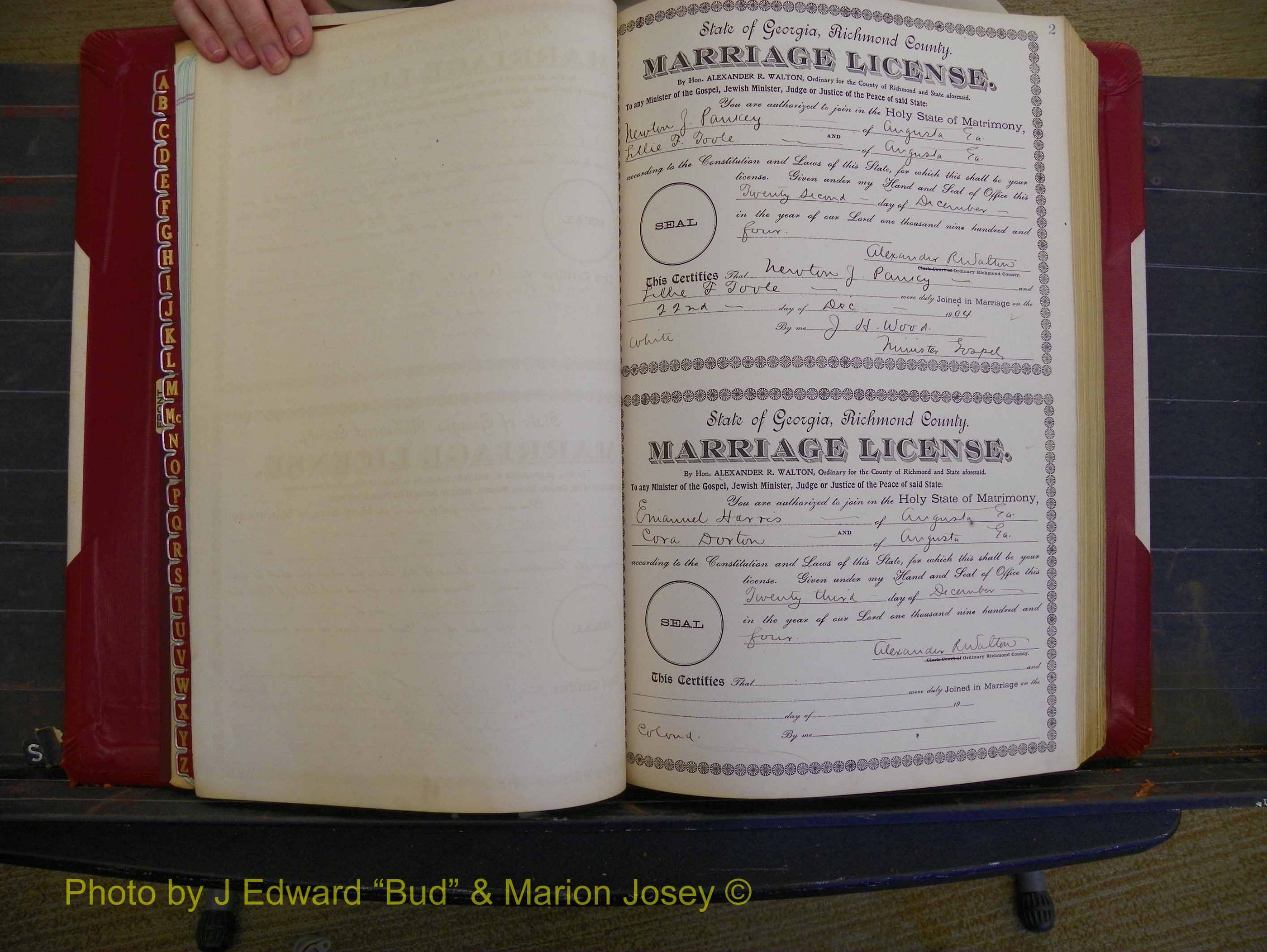 Richmond Marriages, Book CC, 1904-1905 P 002.JPG