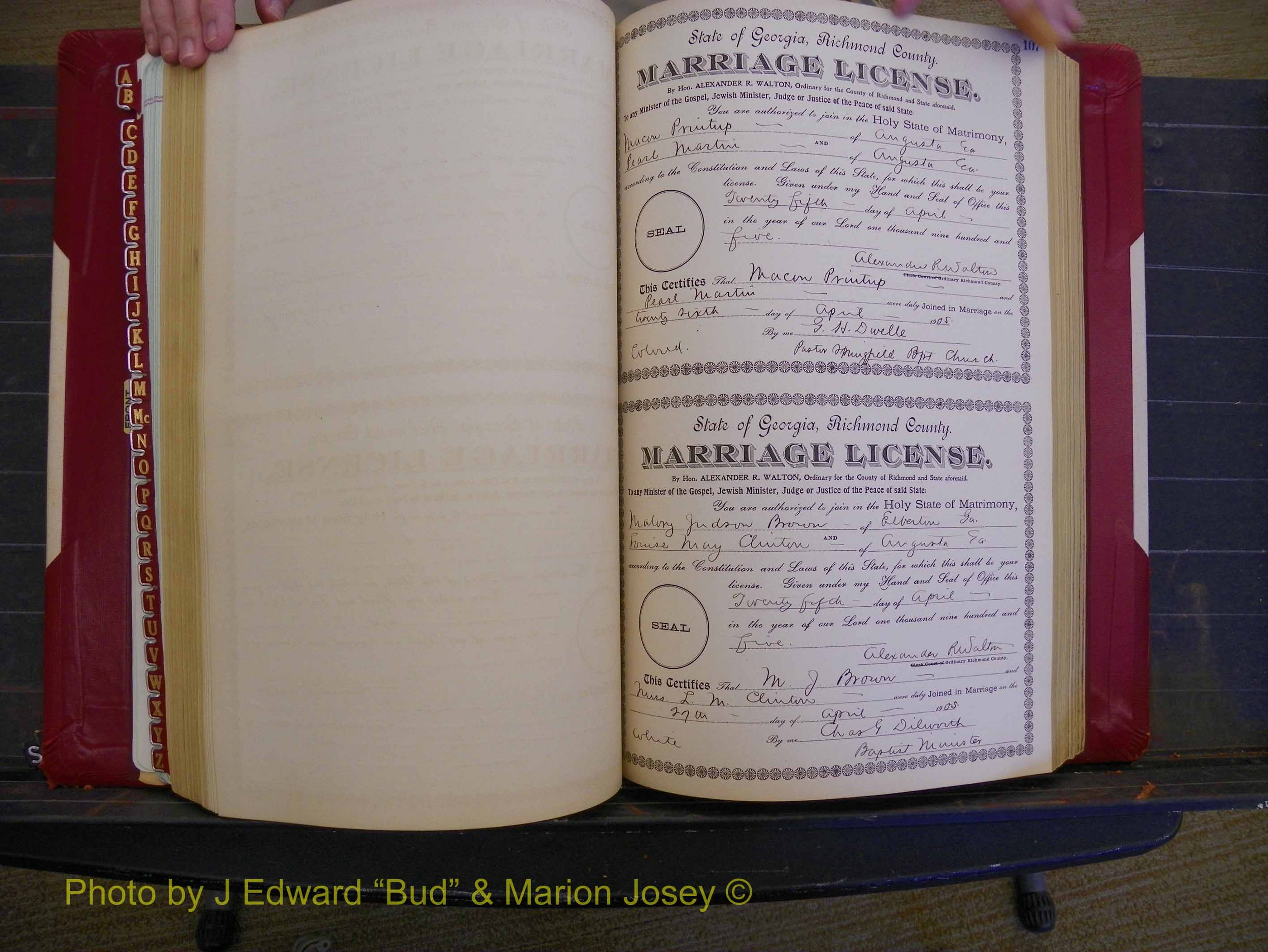 Richmond Marriages, Book CC, 1904-1905 P 107.JPG