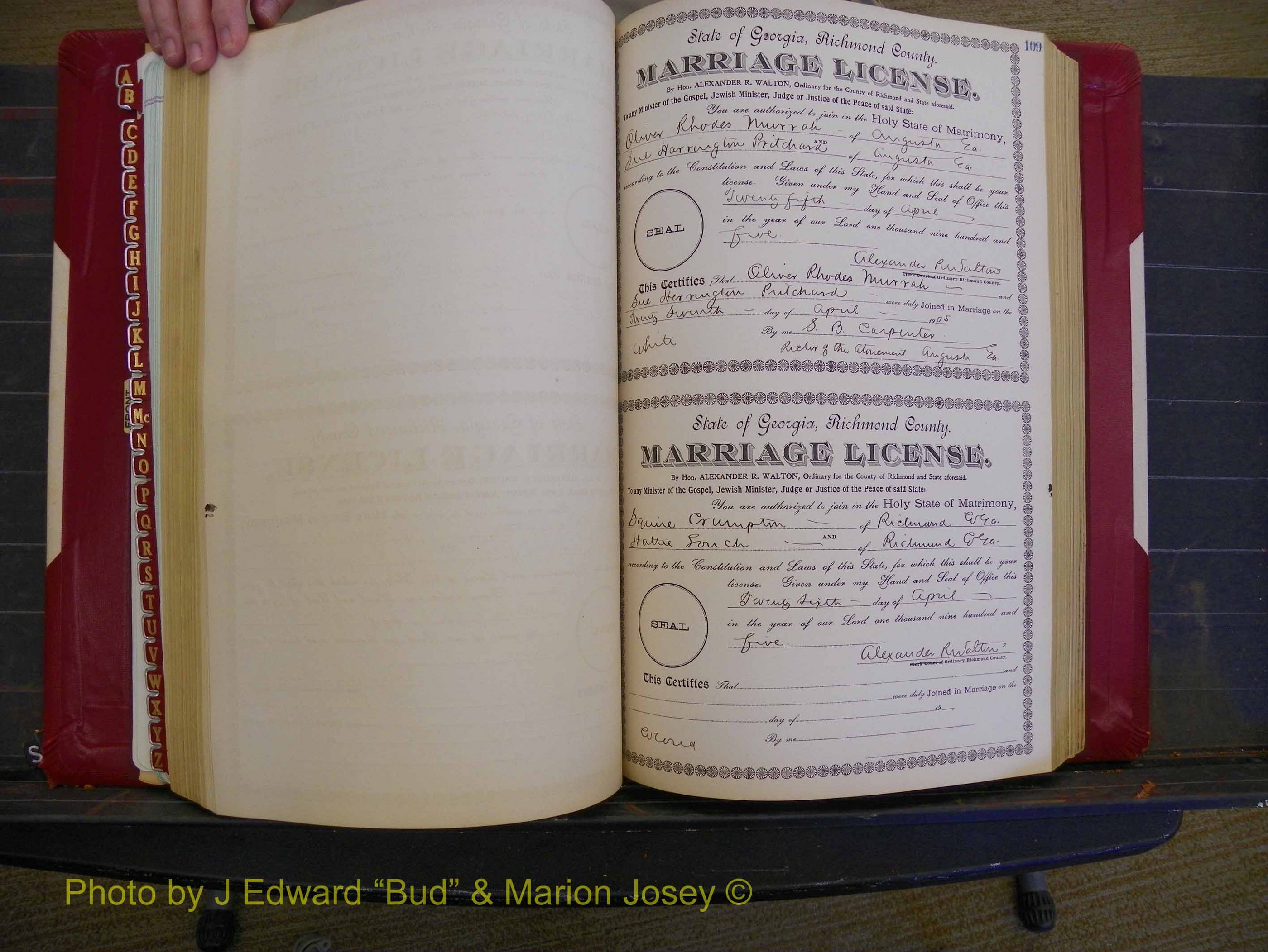 Richmond Marriages, Book CC, 1904-1905 P 109.JPG