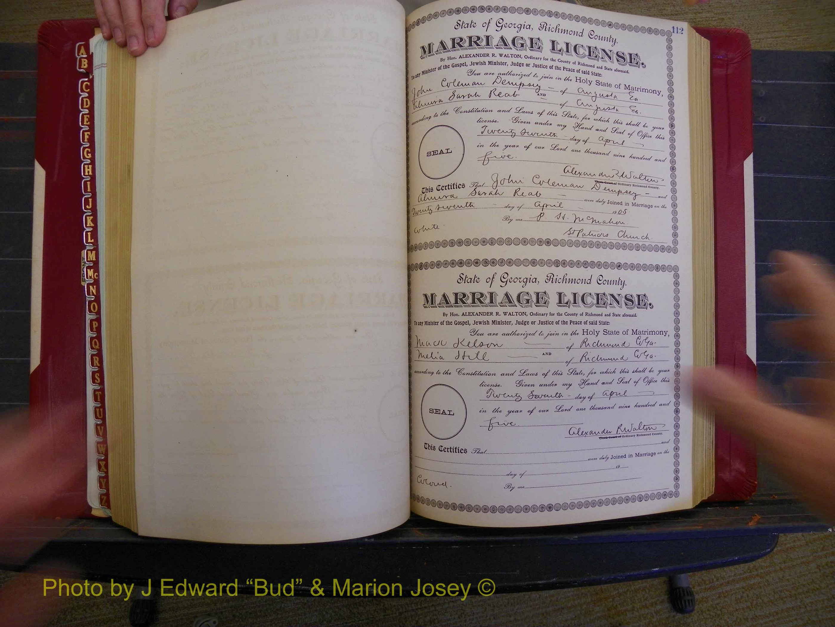 Richmond Marriages, Book CC, 1904-1905 P 112.JPG