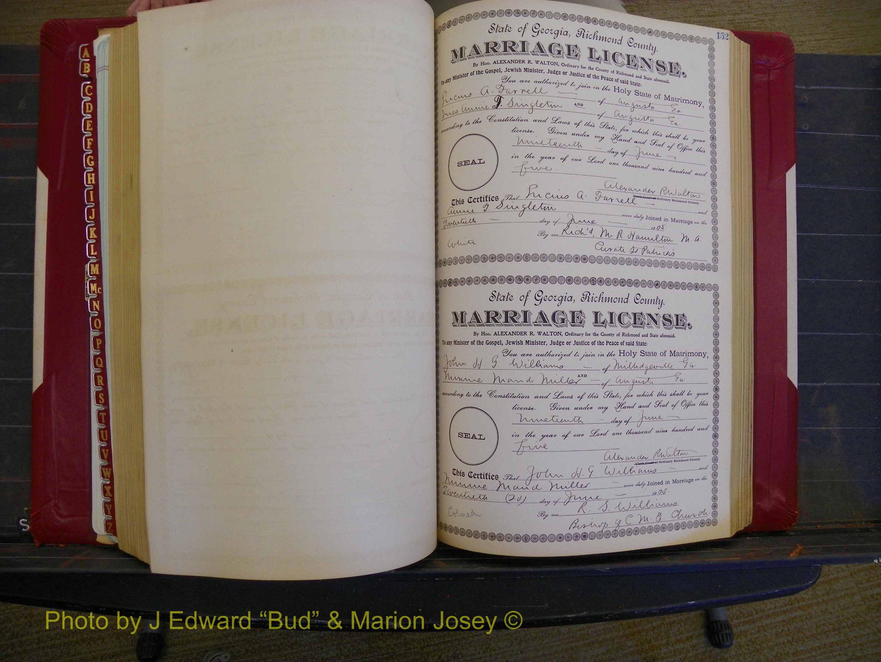 Richmond Marriages, Book CC, 1904-1905 P 152.JPG