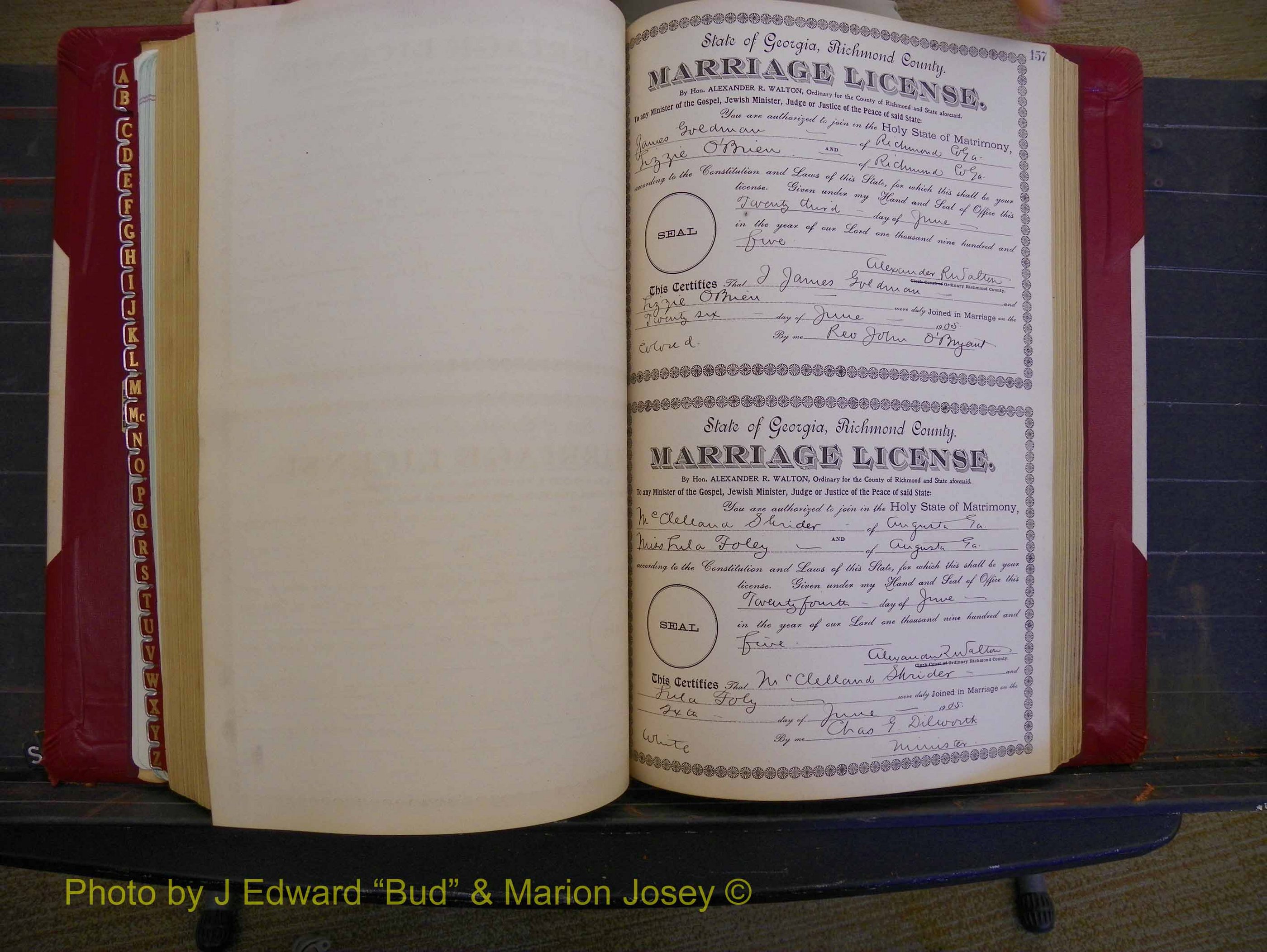 Richmond Marriages, Book CC, 1904-1905 P 157.JPG
