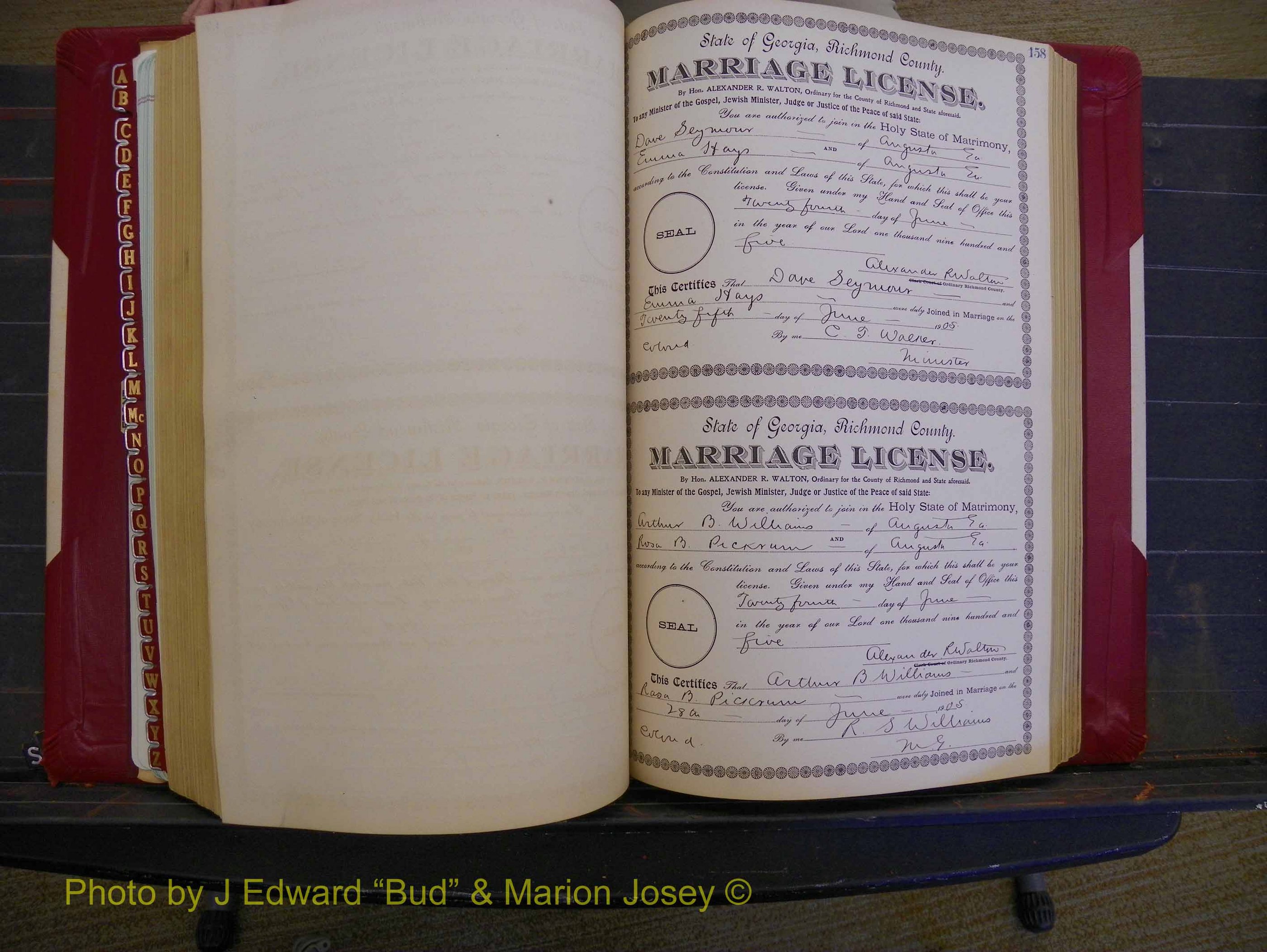 Richmond Marriages, Book CC, 1904-1905 P 158.JPG