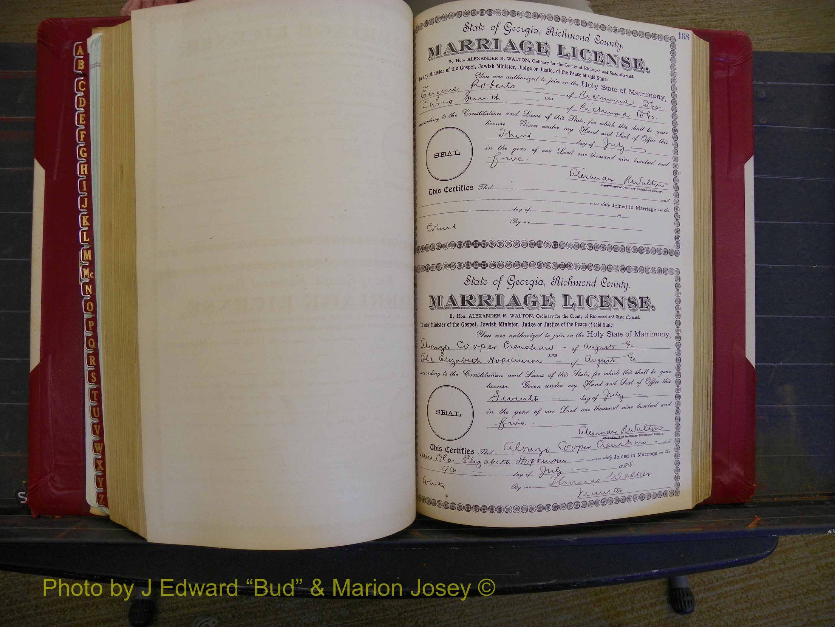 Richmond Marriages, Book CC, 1904-1905 P 168.JPG