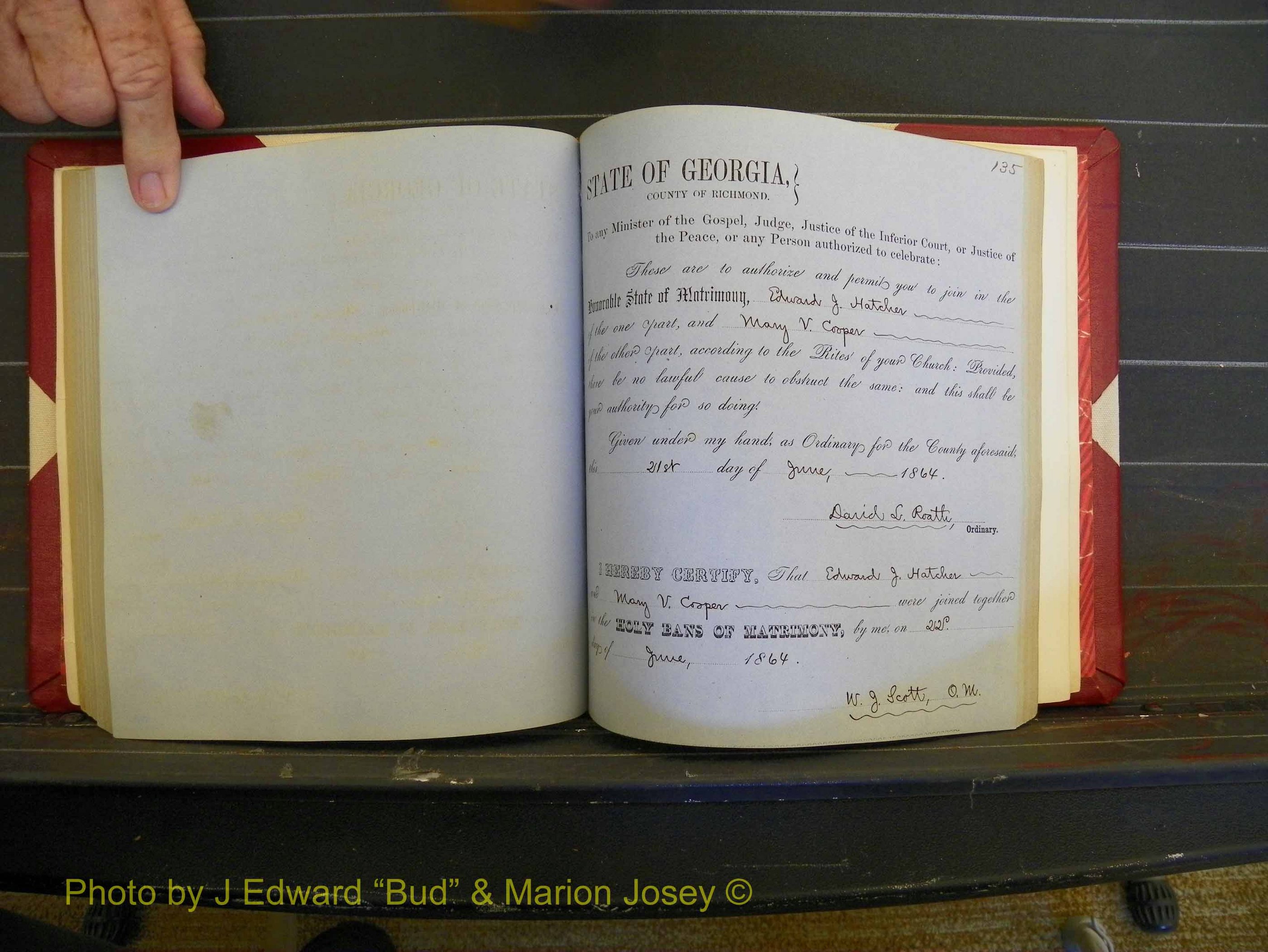 Richmond Marriages, Book D, 1863-1864 P 135.JPG