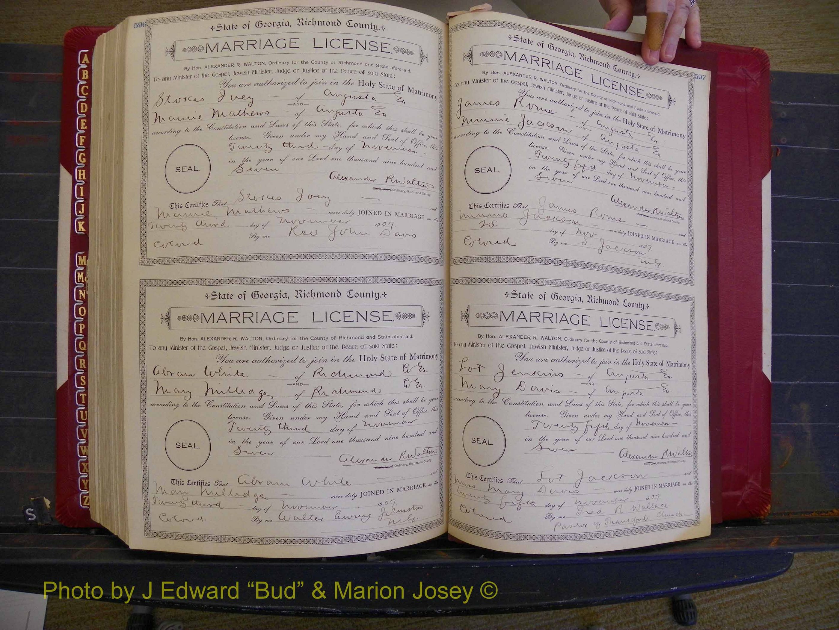 Richmond Marriages, Book DD, 1905-1907 P 596-597.JPG