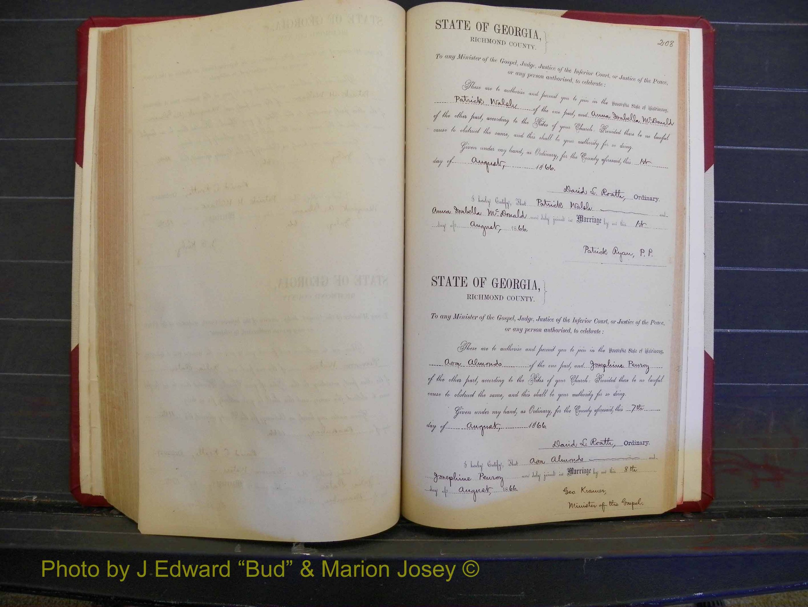 Richmond Marriages, Book E, 1861-1867 P 208.JPG