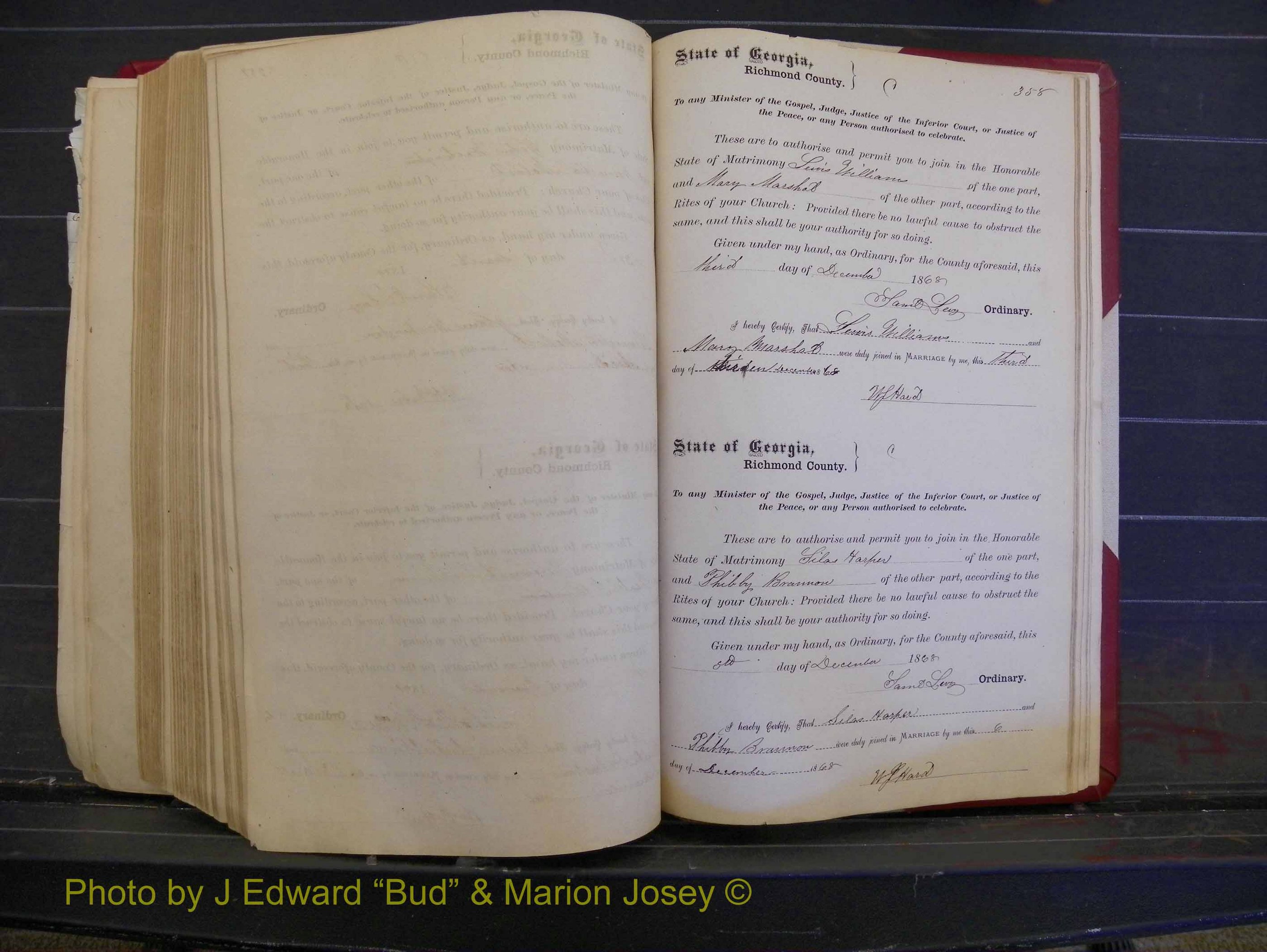Richmond Marriages, Book F, 1857-1871 P 358.JPG