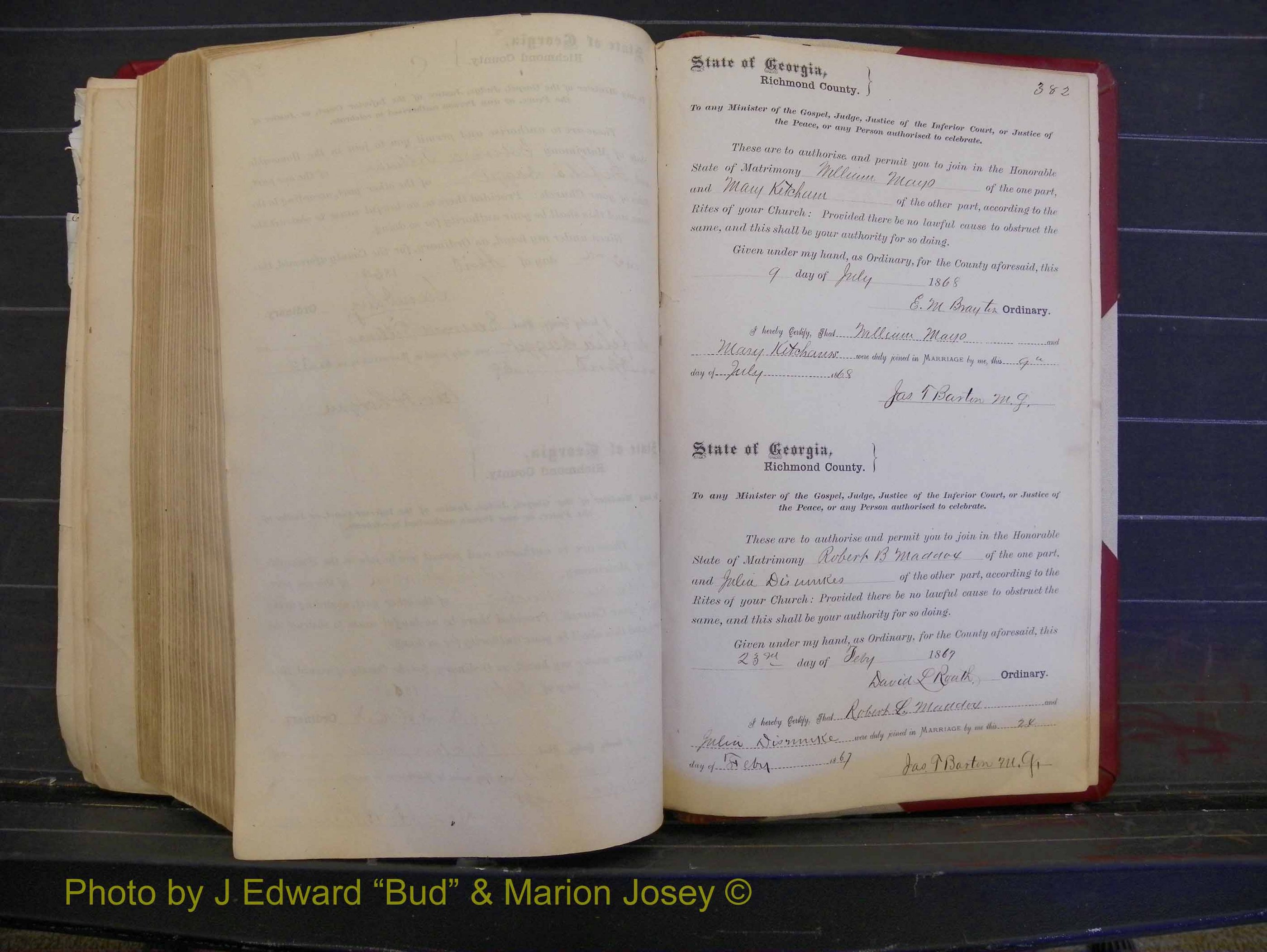 Richmond Marriages, Book F, 1857-1871 P 382.JPG