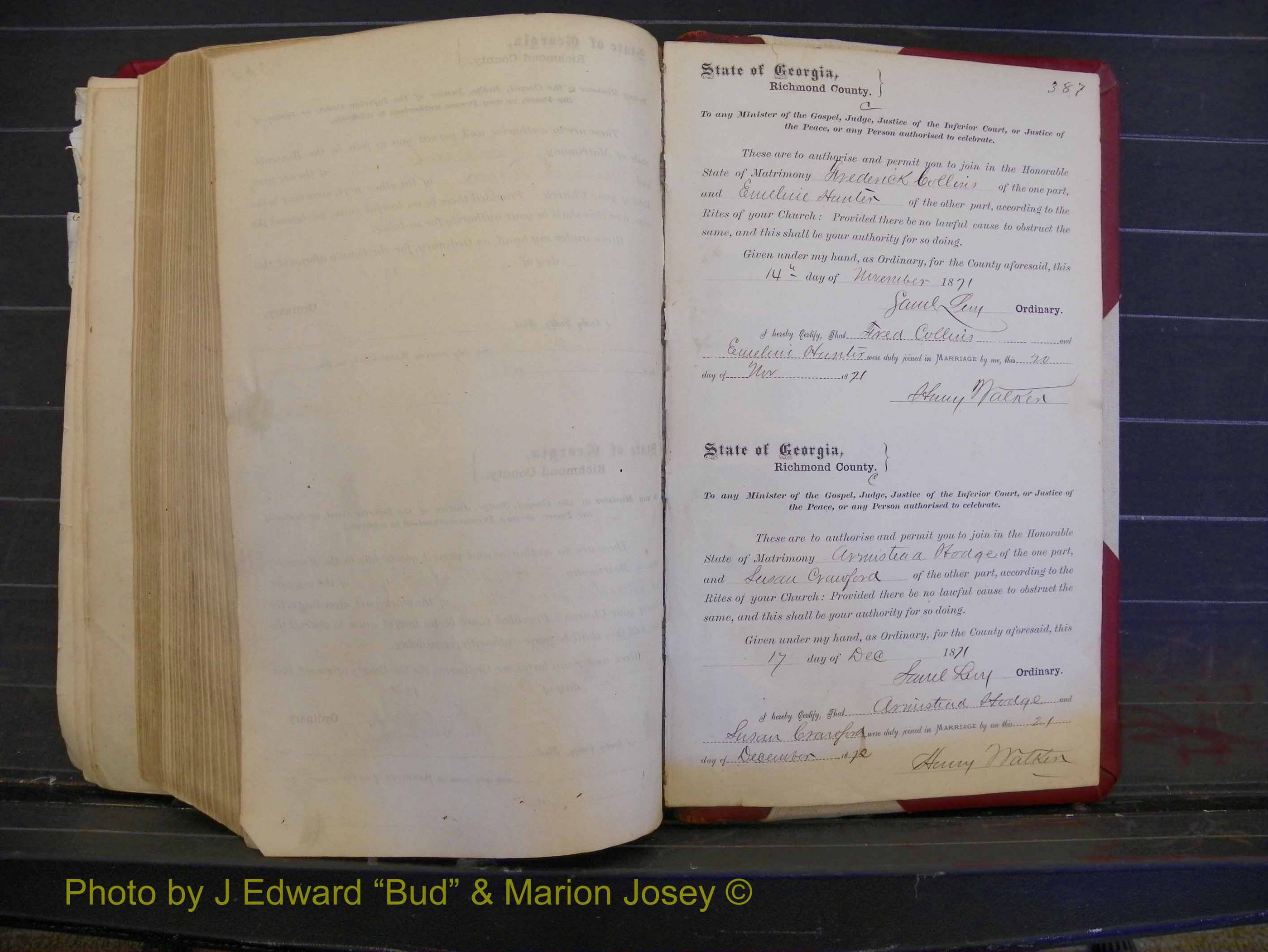 Richmond Marriages, Book F, 1857-1871 P 387.JPG