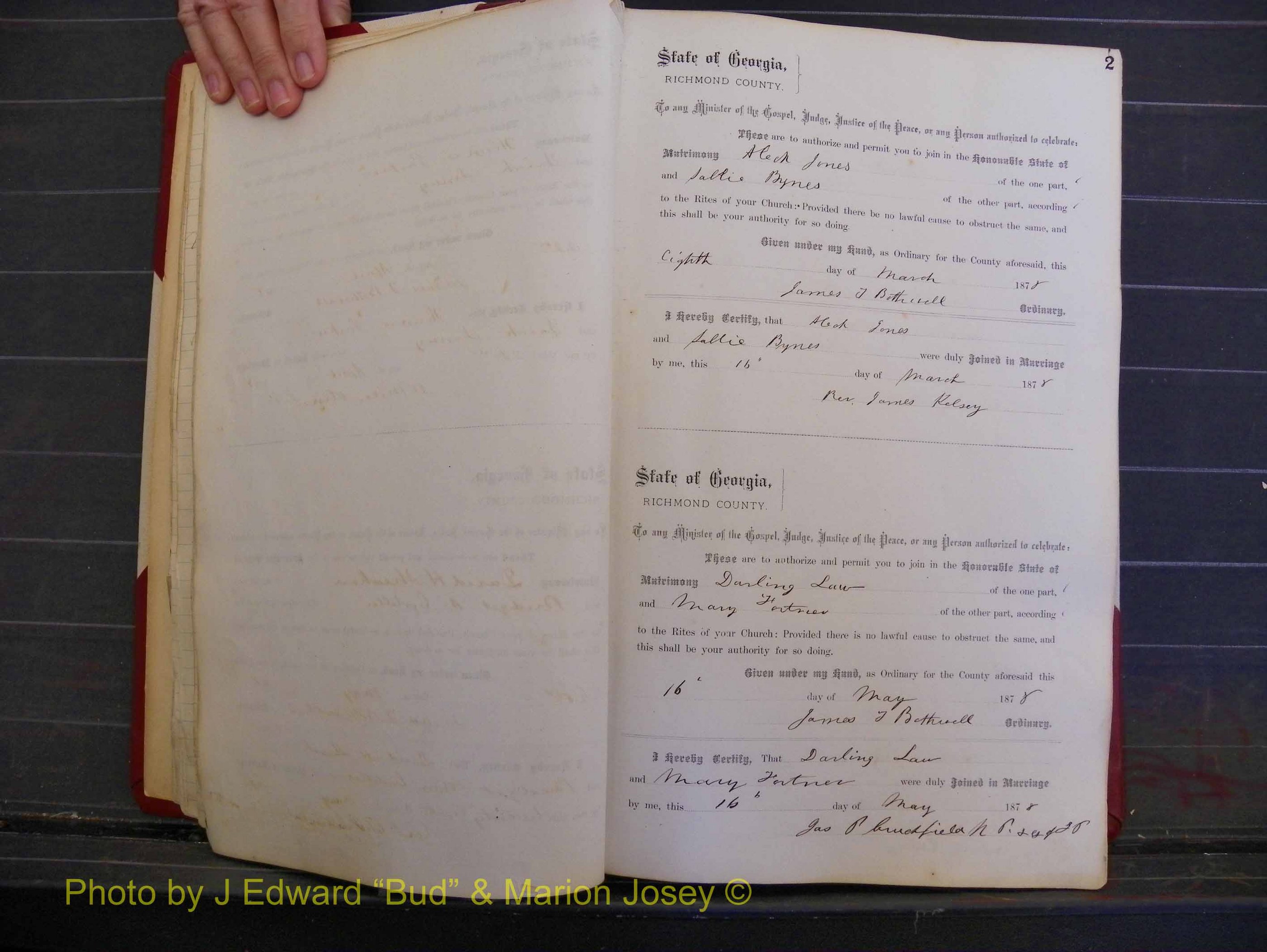 Richmond Marriages, Book J, 1872-1881 P 002.JPG