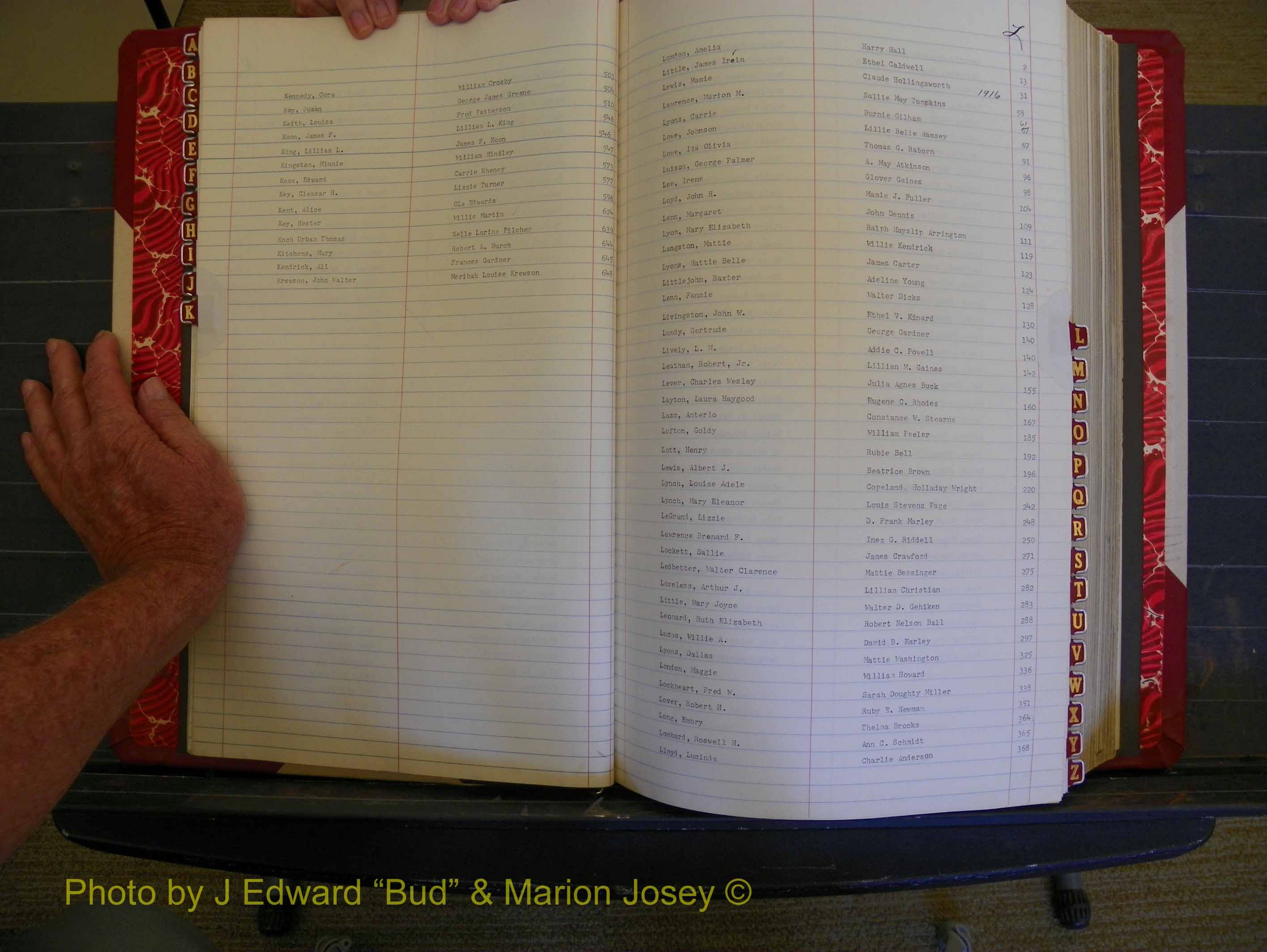 Richmond Marriages, Book JJ, 1915-1917 Index K & L (123).JPG