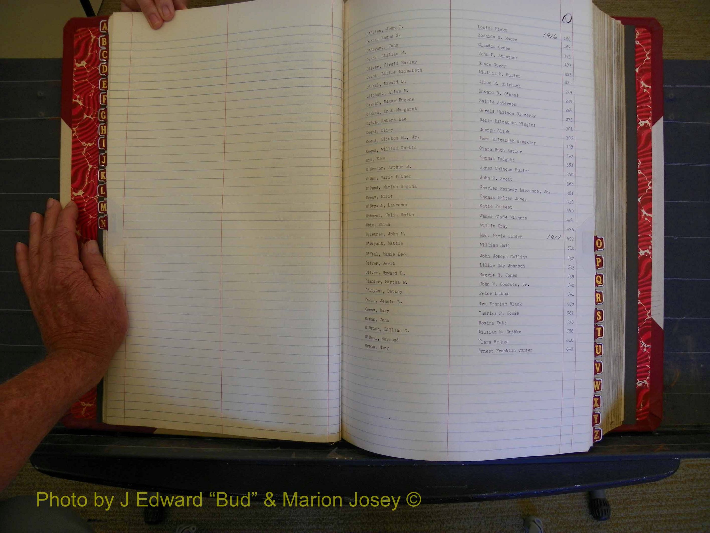 Richmond Marriages, Book JJ, 1915-1917 Index O (128).JPG