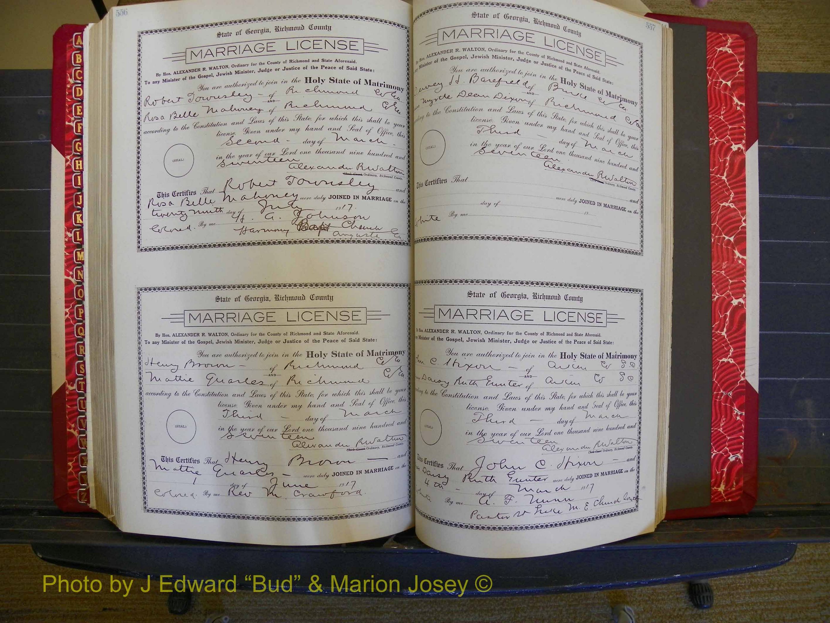 Richmond Marriages, Book JJ, 1915-1917 P 556-557.JPG