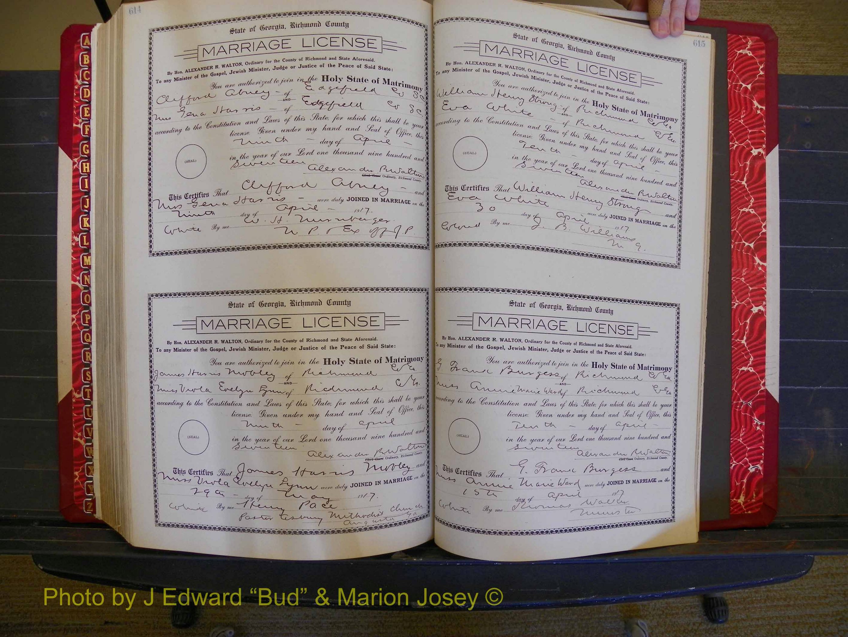Richmond Marriages, Book JJ, 1915-1917 P 614-615.JPG