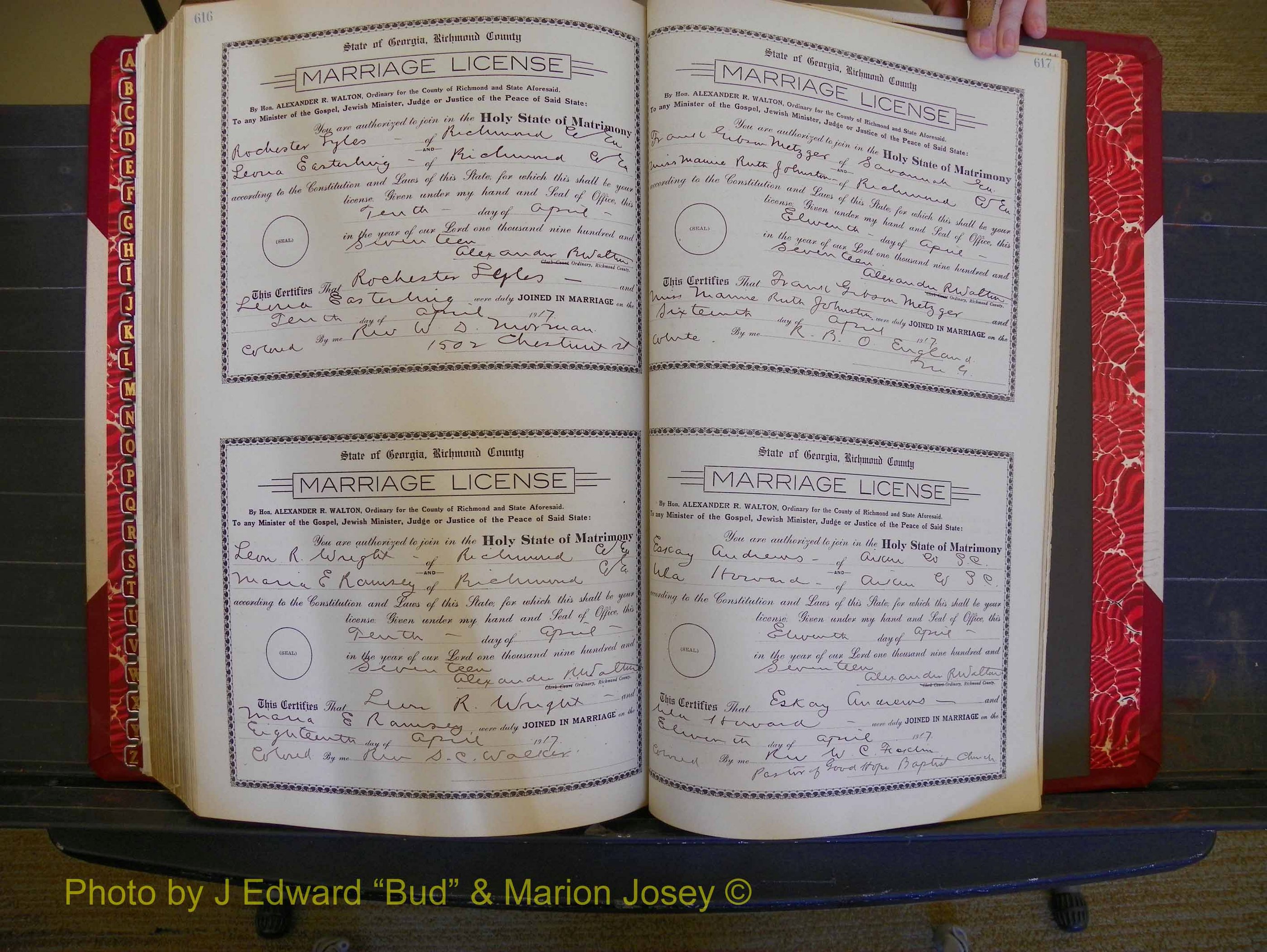 Richmond Marriages, Book JJ, 1915-1917 P 616-617.JPG