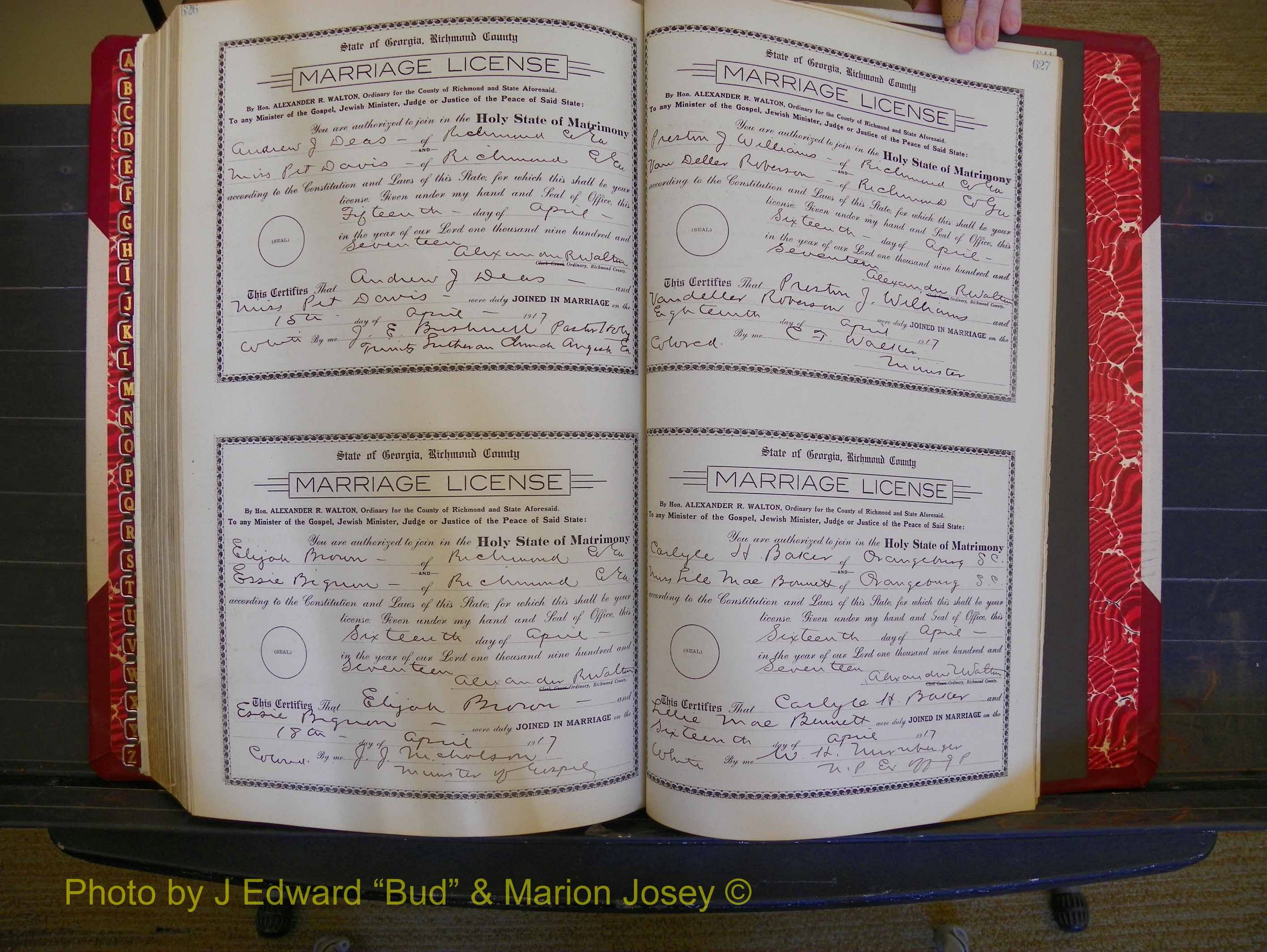 Richmond Marriages, Book JJ, 1915-1917 P 626-627.JPG