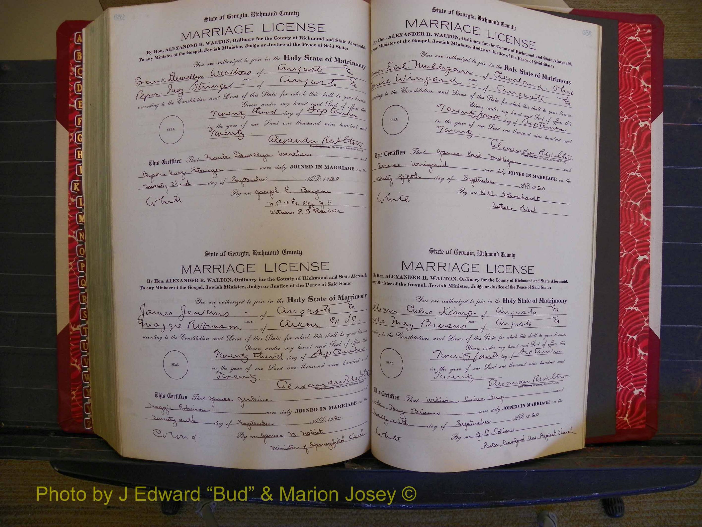 Richmond Marriages, Book NN, 1919-1920 P 652-653.JPG