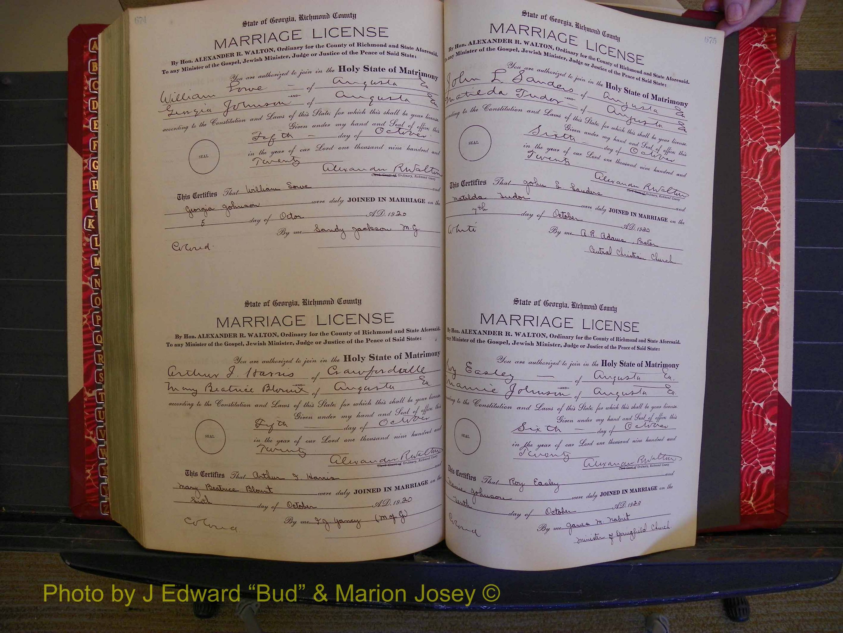 Richmond Marriages, Book NN, 1919-1920 P 674-675.JPG