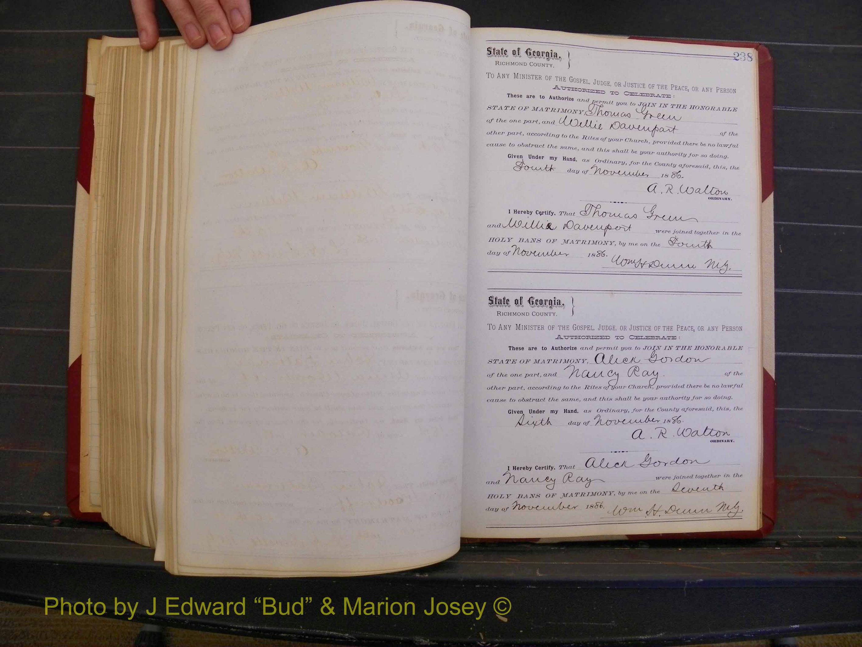 Richmond Marriages, Book O, 1881-1887 P 238.JPG