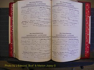Richmond Marriages, Book OO, 1920-1921 P 604-605.JPG