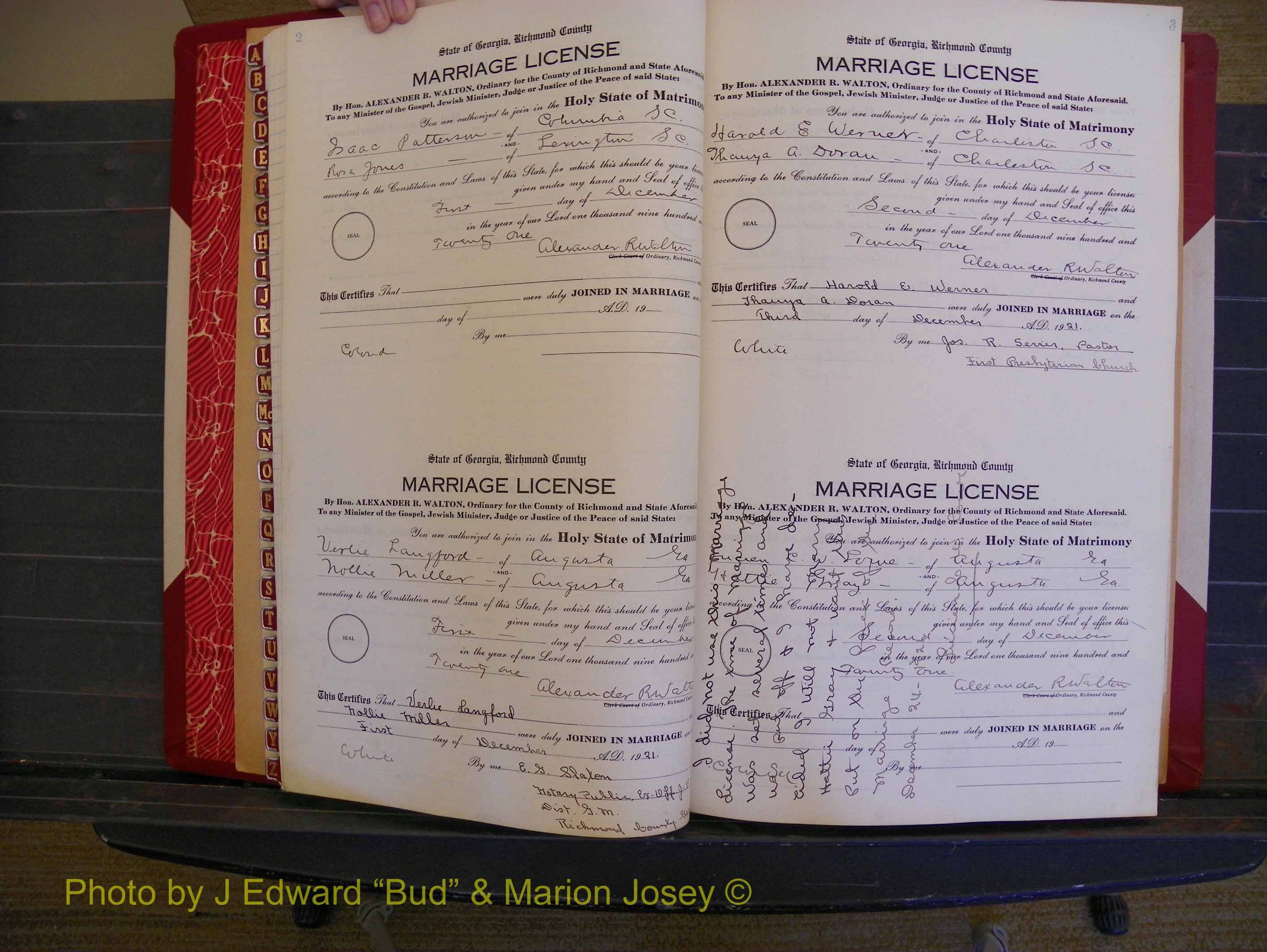 Richmond Marriages, Book PP, 1921-1923 P 002-003.JPG