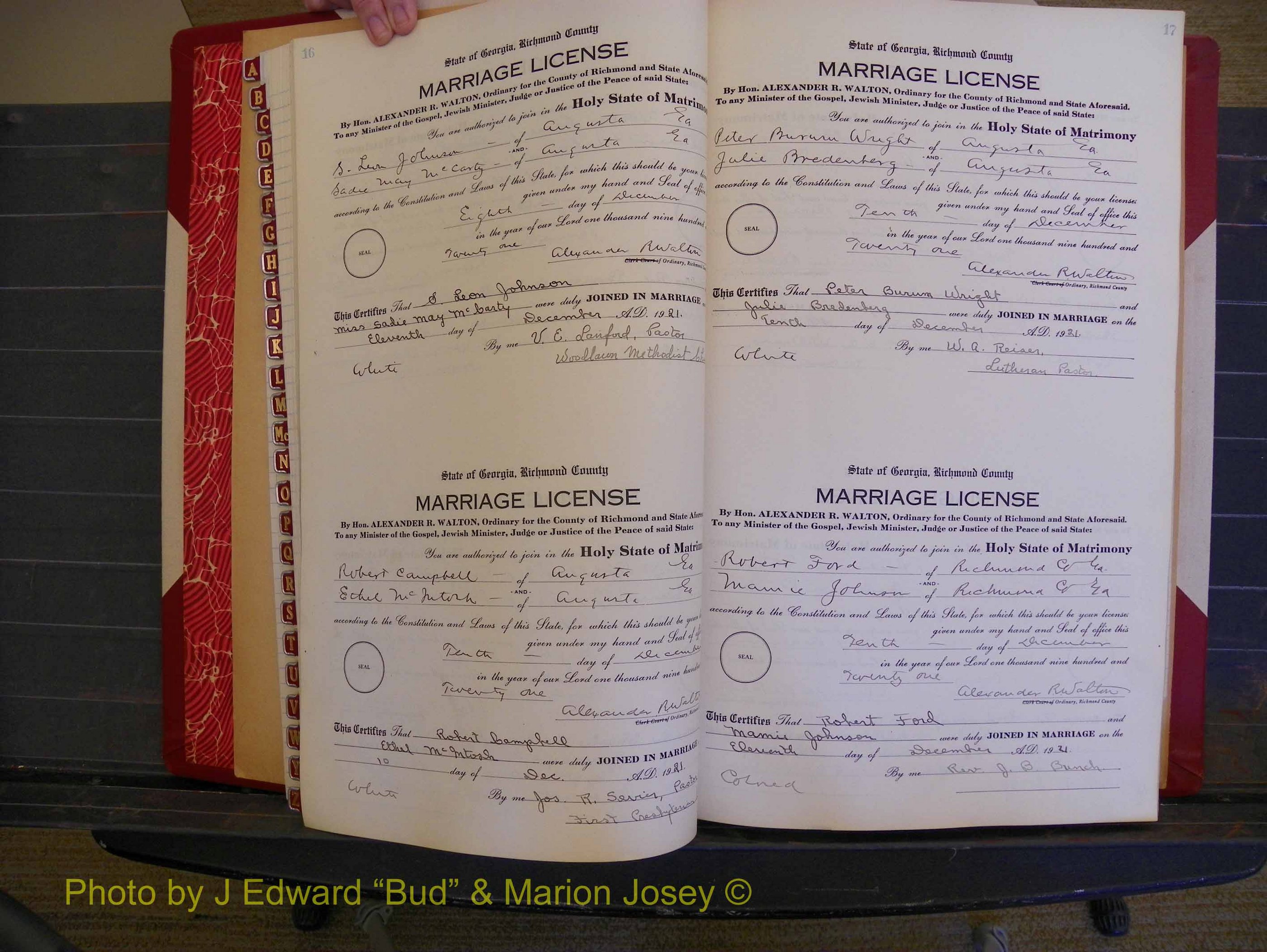 Richmond Marriages, Book PP, 1921-1923 P 016-017.JPG