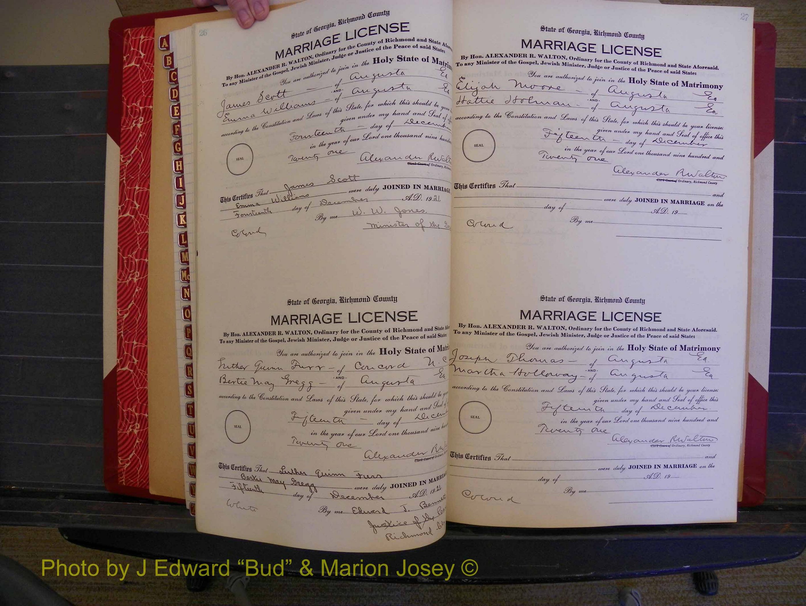 Richmond Marriages, Book PP, 1921-1923 P 026-027.JPG
