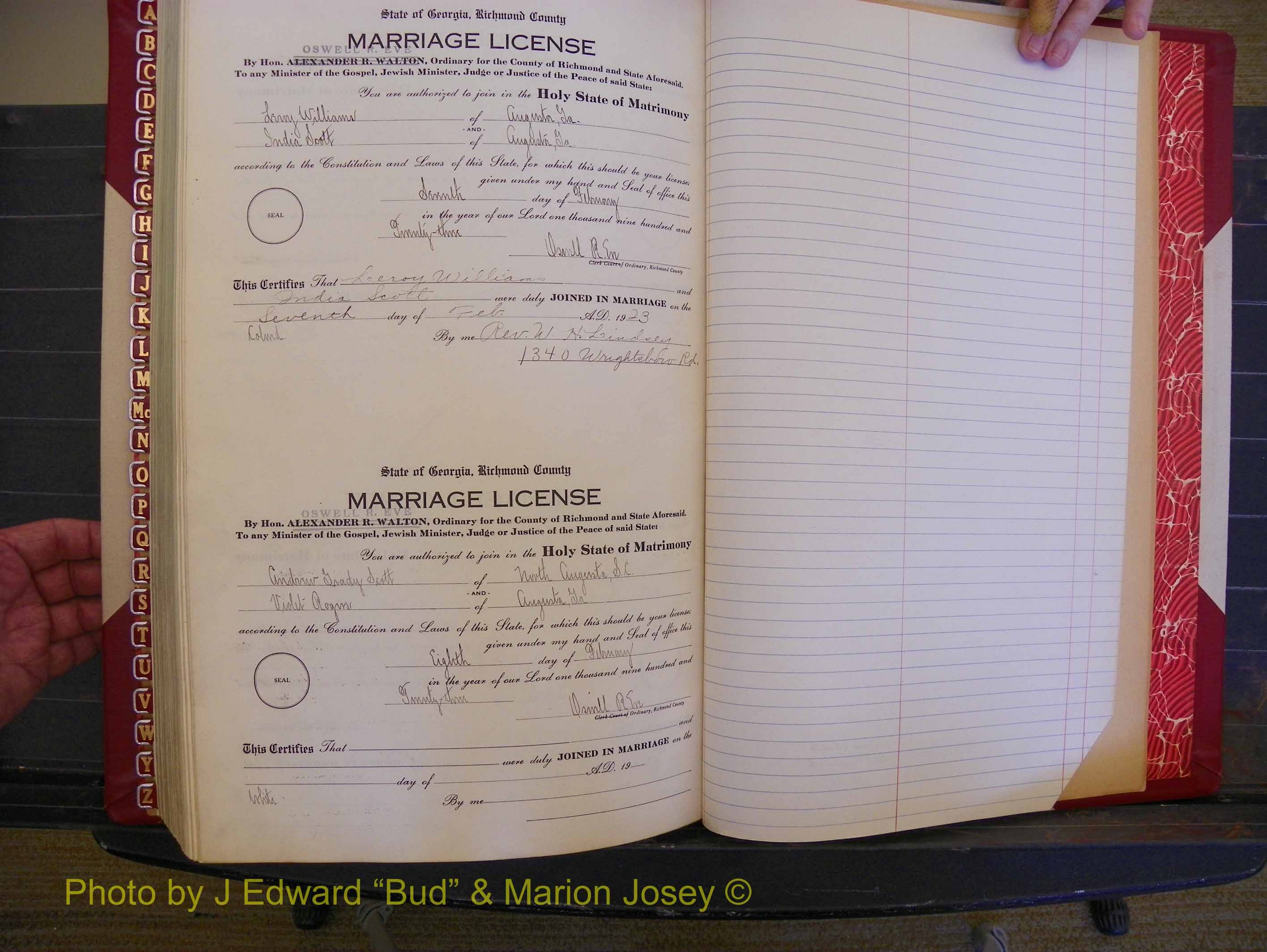 Richmond Marriages, Book PP, 1921-1923 P 700.JPG