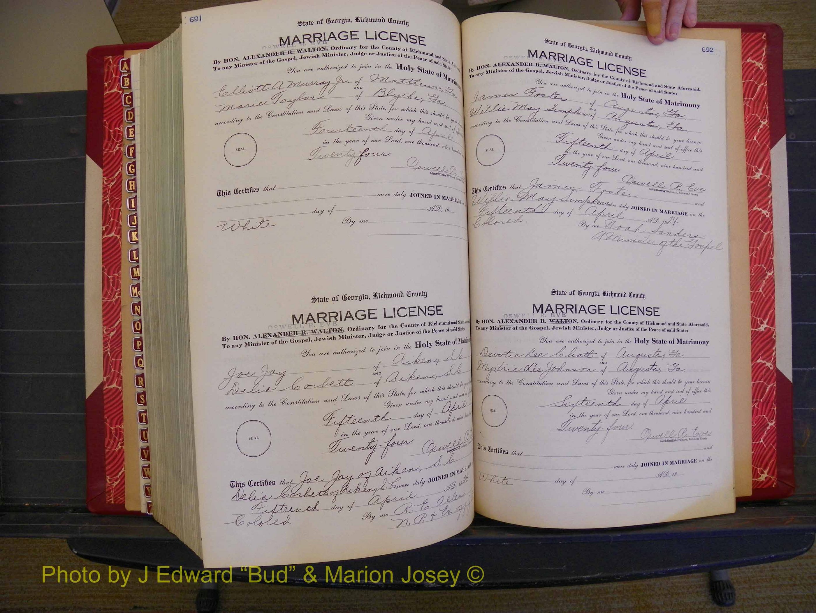 Richmond Marriages, Book QQ, 1923-1924 P 691-692.JPG