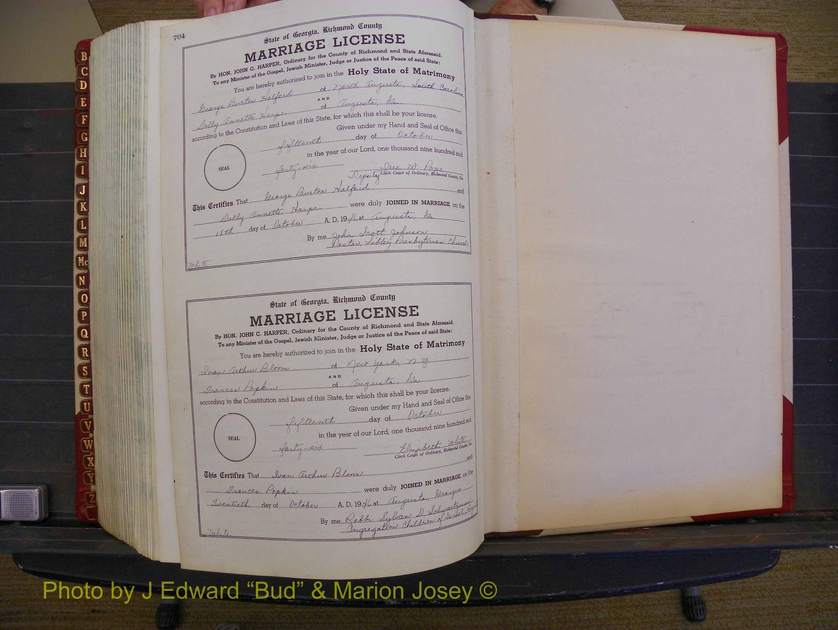 Richmond Marriages, Book WW, 1944-1946 P 704.JPG