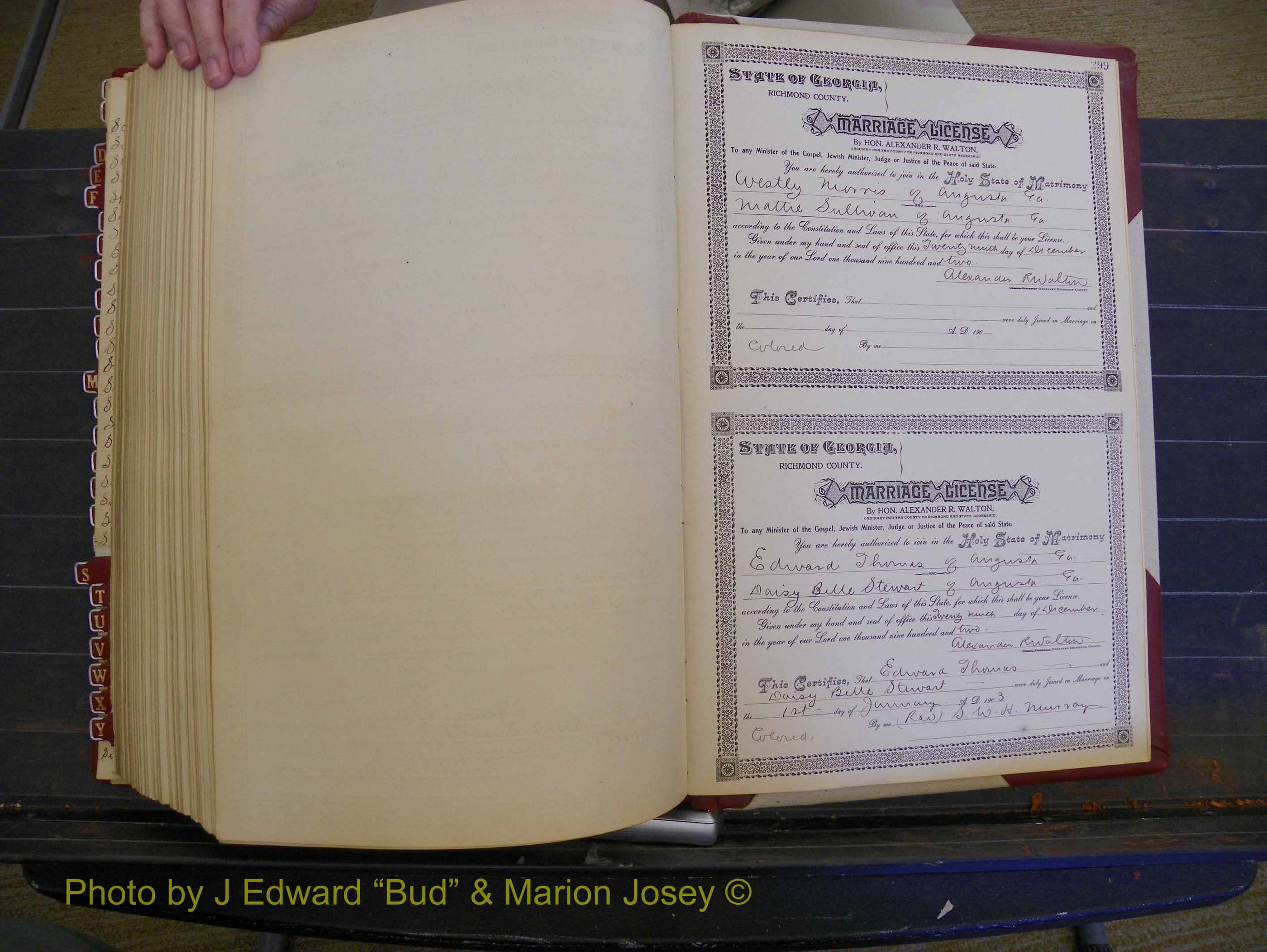 Richmond Marriages, Book Z, 1901-1902 P 299.JPG