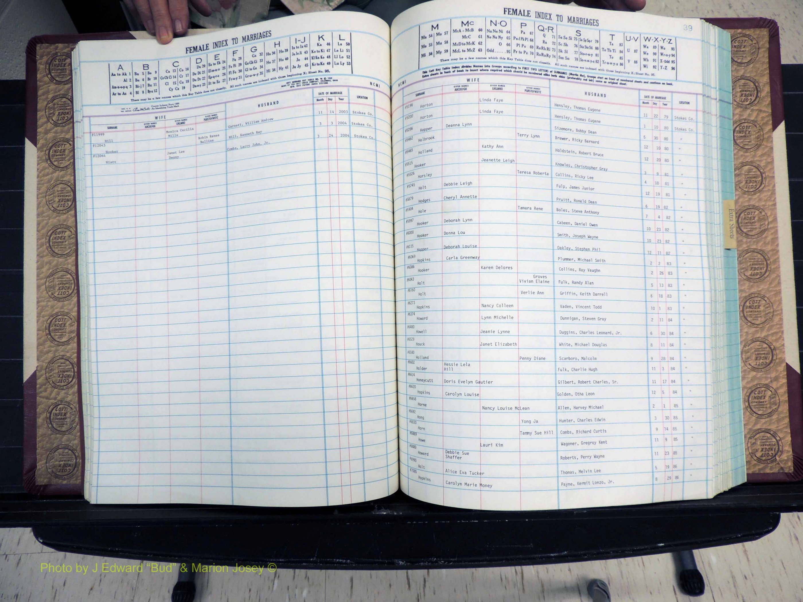 Stokes Co, NC, Marriages, Female Index, A-Z, 1956-1978 (161).JPG