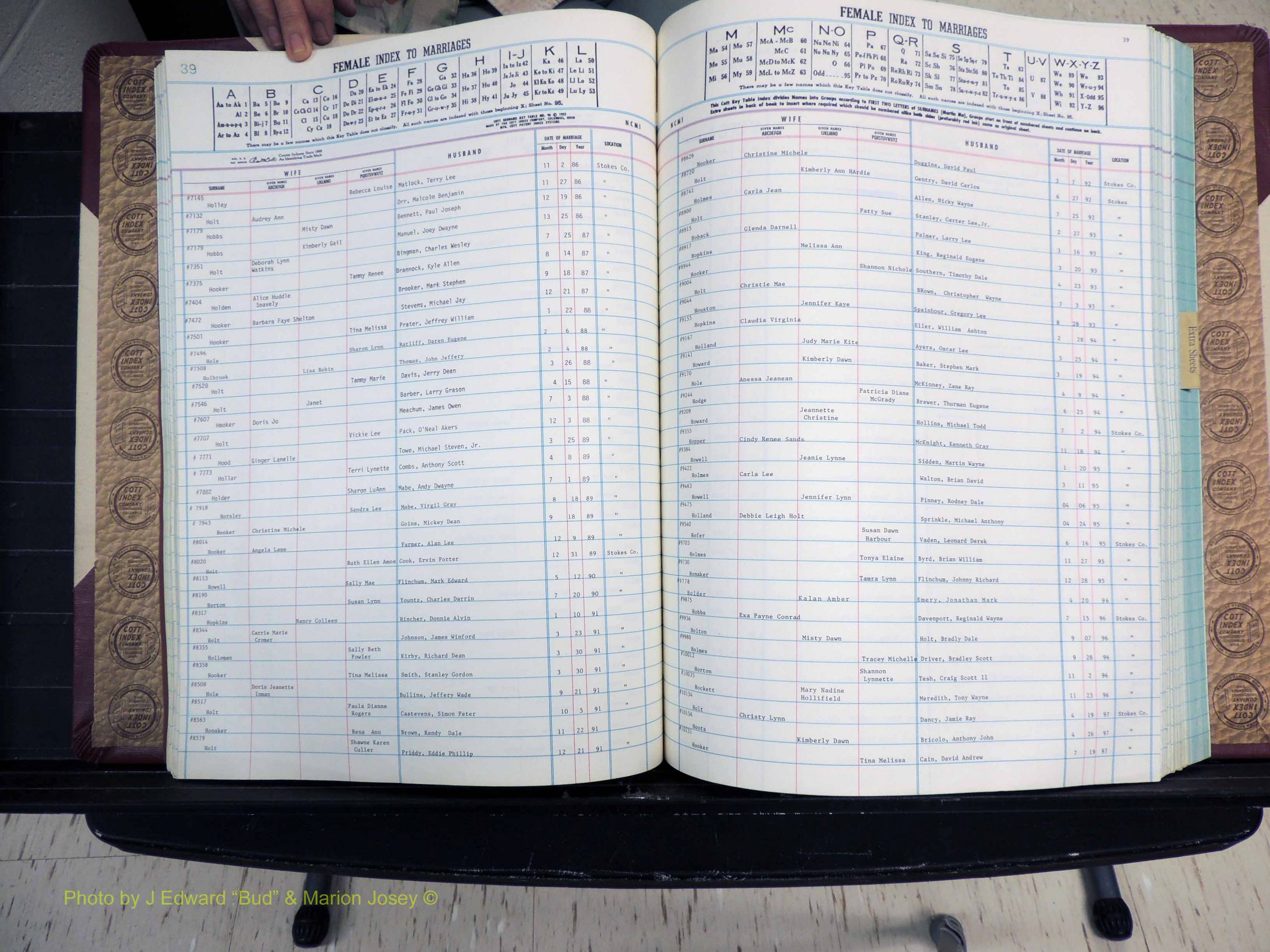 Stokes Co, NC, Marriages, Female Index, A-Z, 1956-1978 (162).JPG