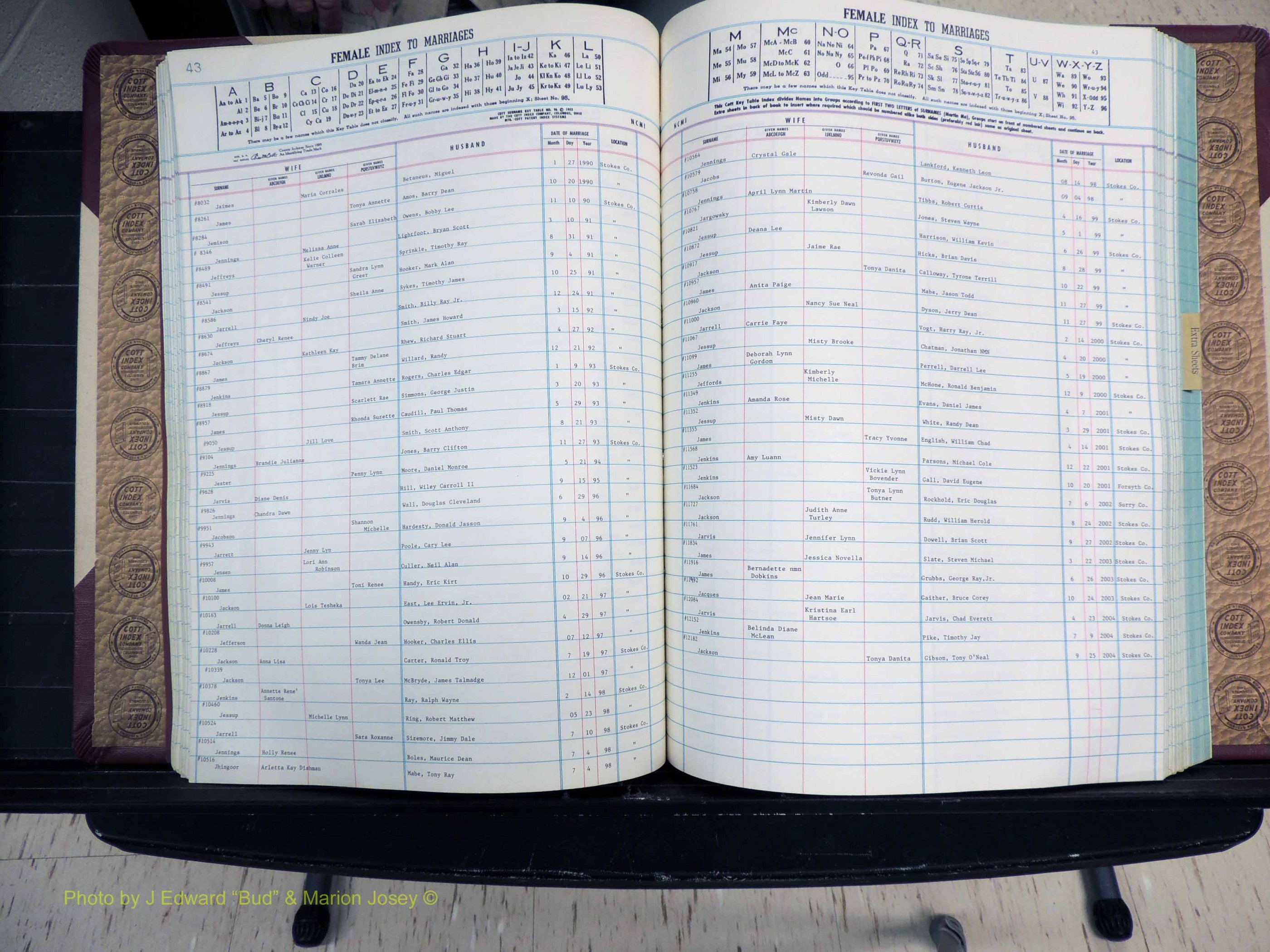 Stokes Co, NC, Marriages, Female Index, A-Z, 1956-1978 (169).JPG