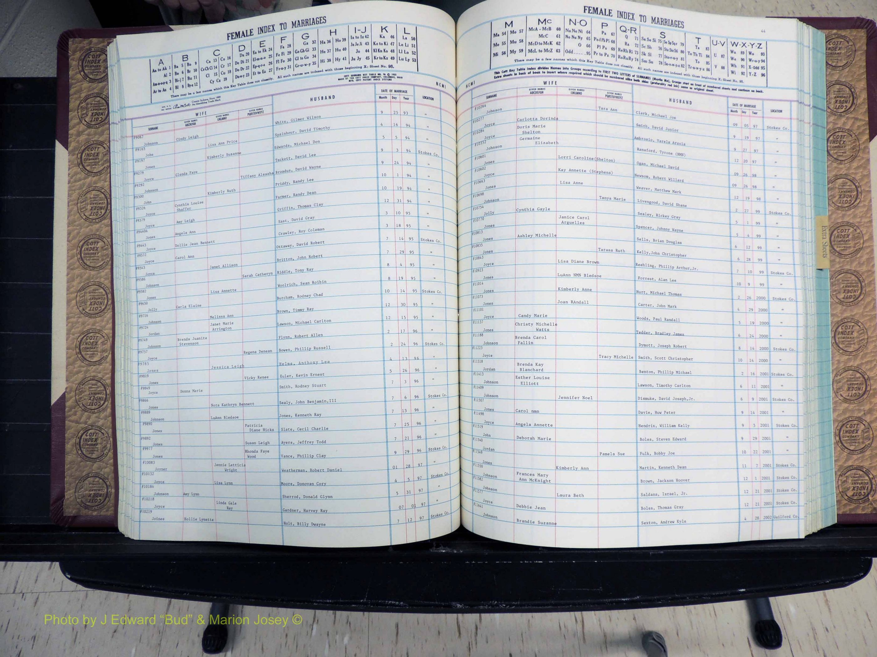 Stokes Co, NC, Marriages, Female Index, A-Z, 1956-1978 (172).JPG