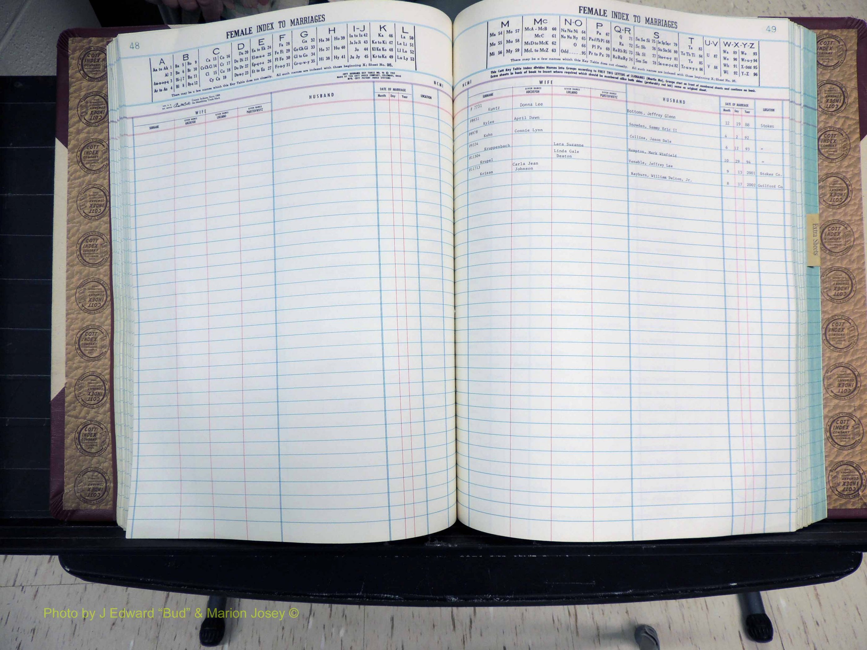 Stokes Co, NC, Marriages, Female Index, A-Z, 1956-1978 (179).JPG