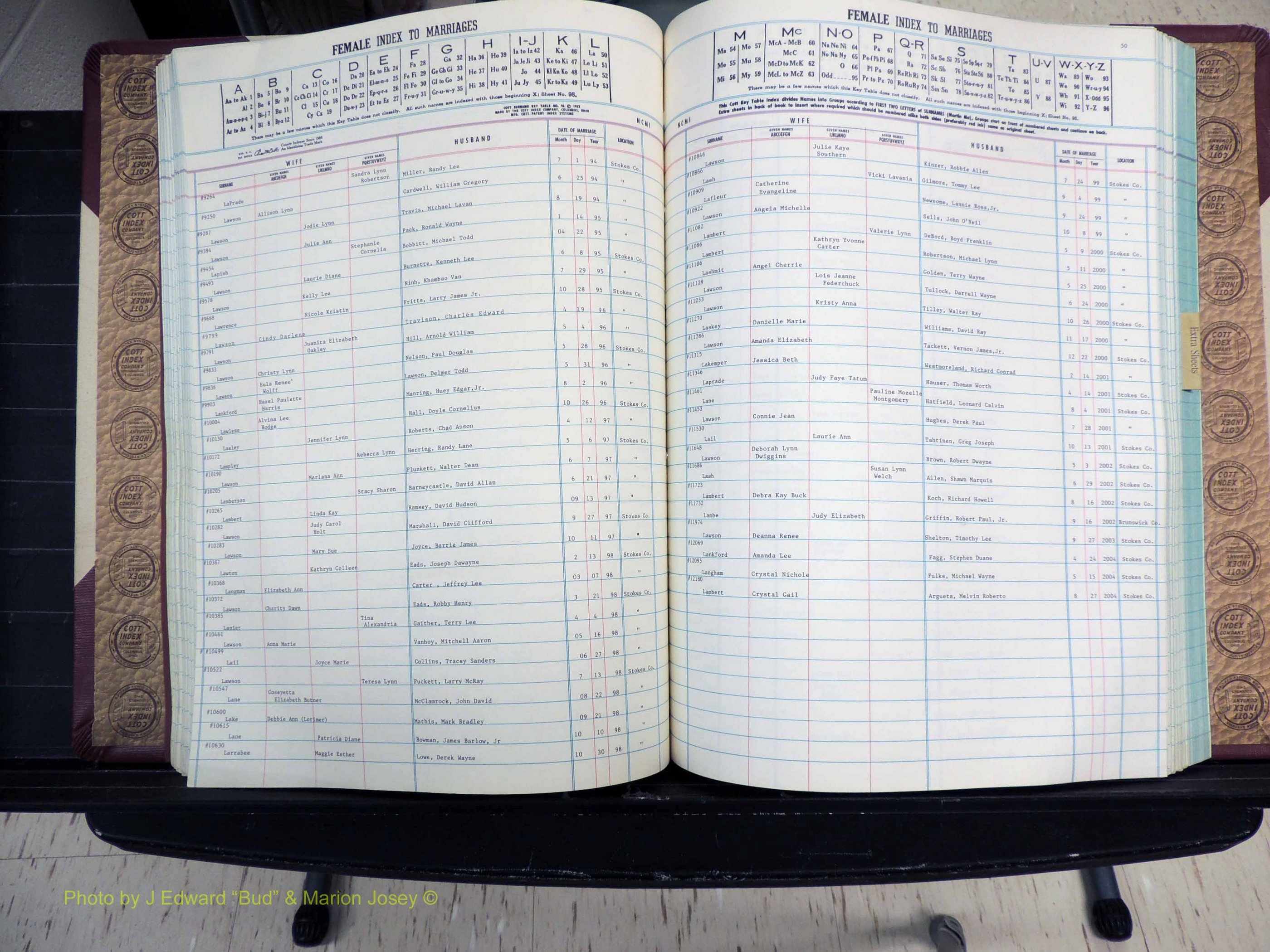 Stokes Co, NC, Marriages, Female Index, A-Z, 1956-1978 (182).JPG