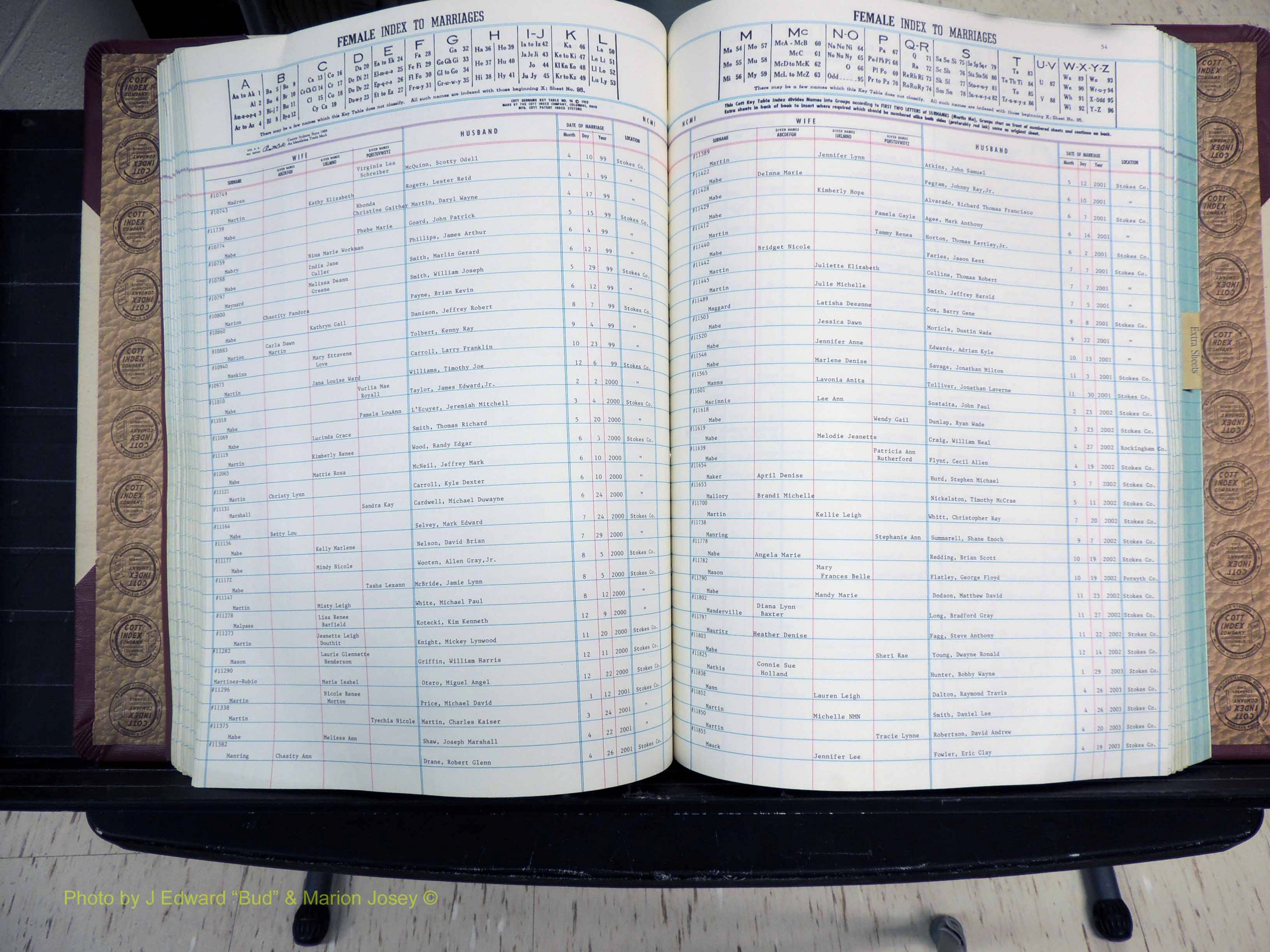 Stokes Co, NC, Marriages, Female Index, A-Z, 1956-1978 (192).JPG