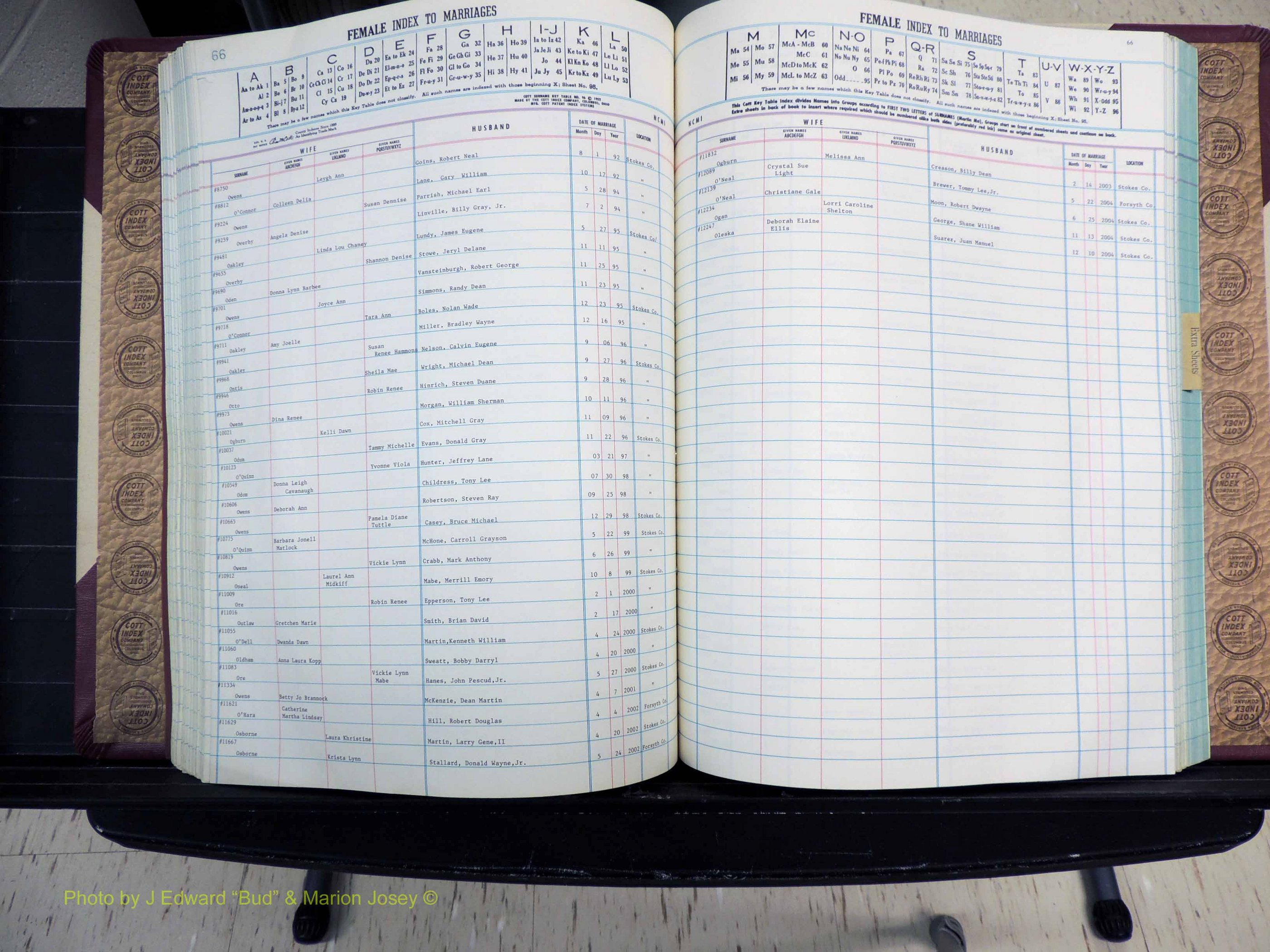 Stokes Co, NC, Marriages, Female Index, A-Z, 1956-1978 (209).JPG