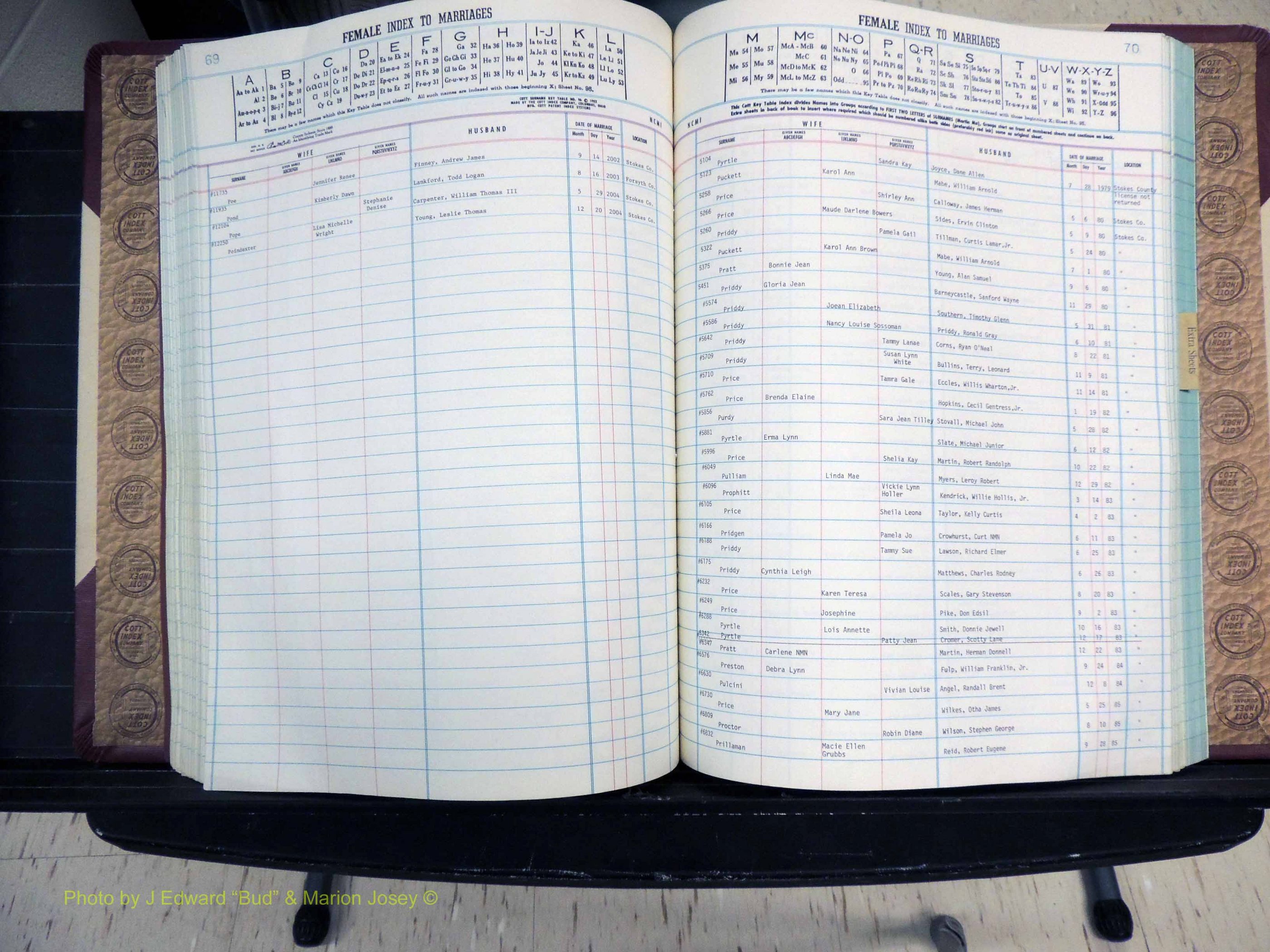 Stokes Co, NC, Marriages, Female Index, A-Z, 1956-1978 (215).JPG