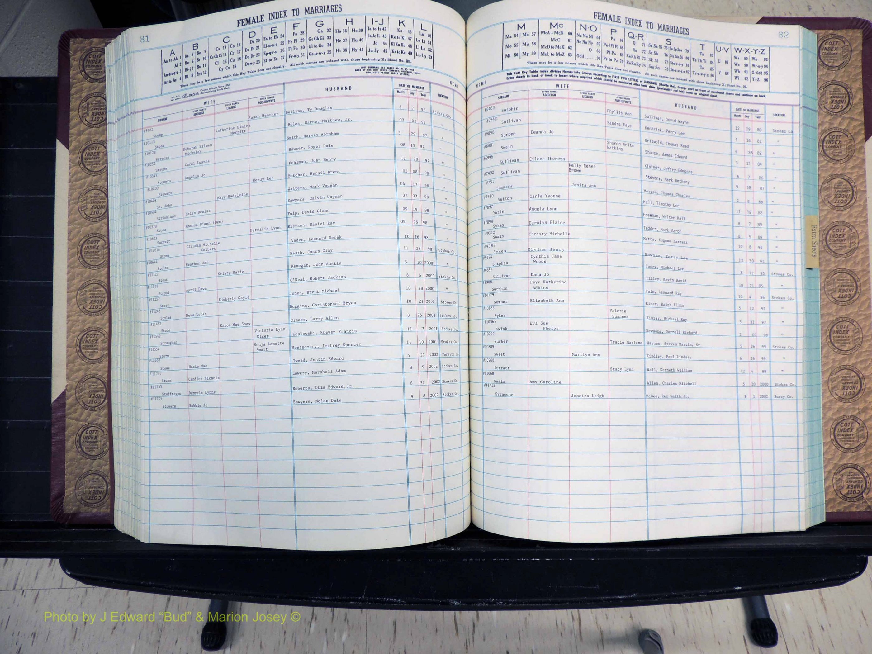 Stokes Co, NC, Marriages, Female Index, A-Z, 1956-1978 (240).JPG