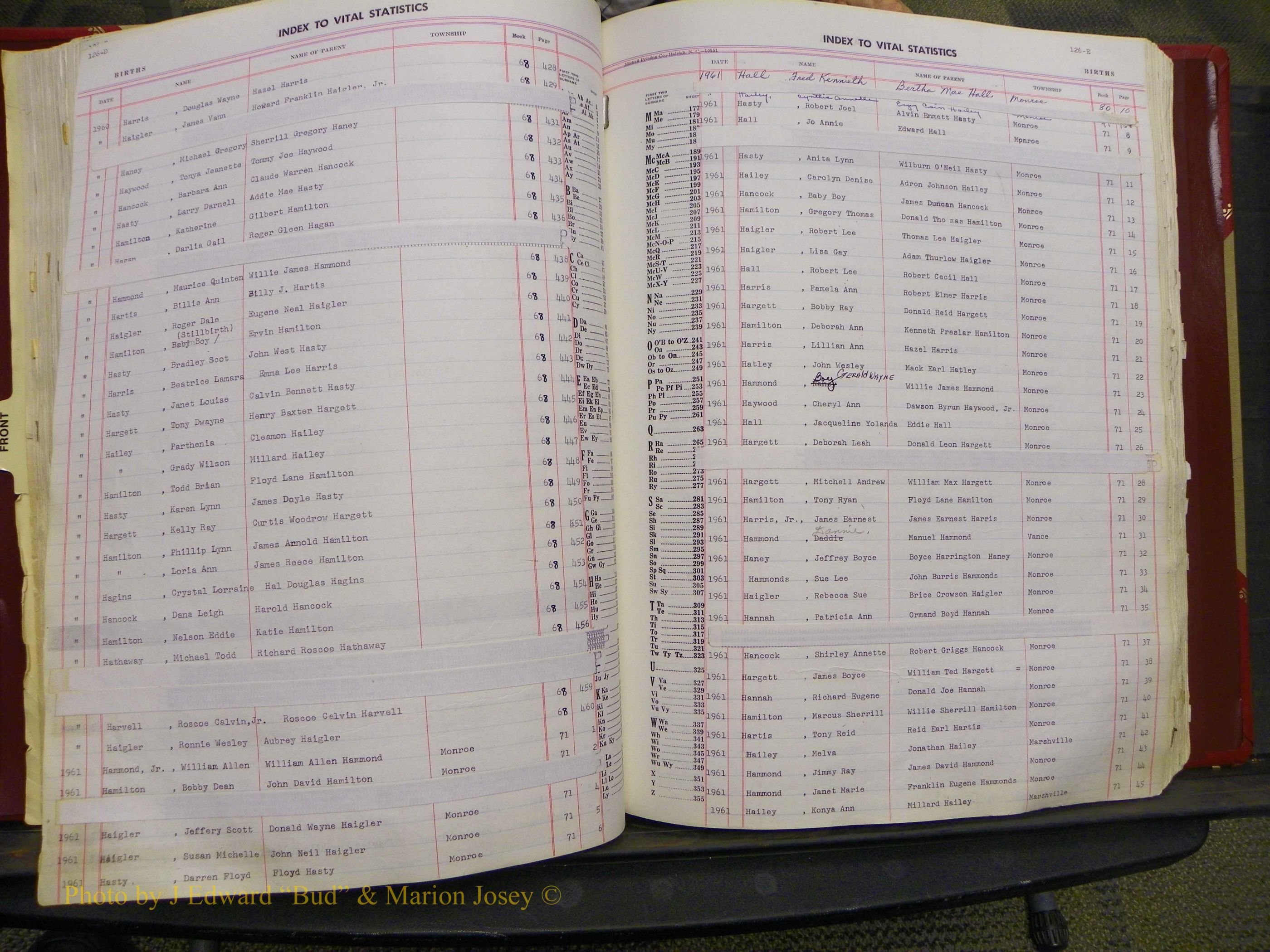 Union Co, NC Births, A-Z, 1956-1971 (129).JPG