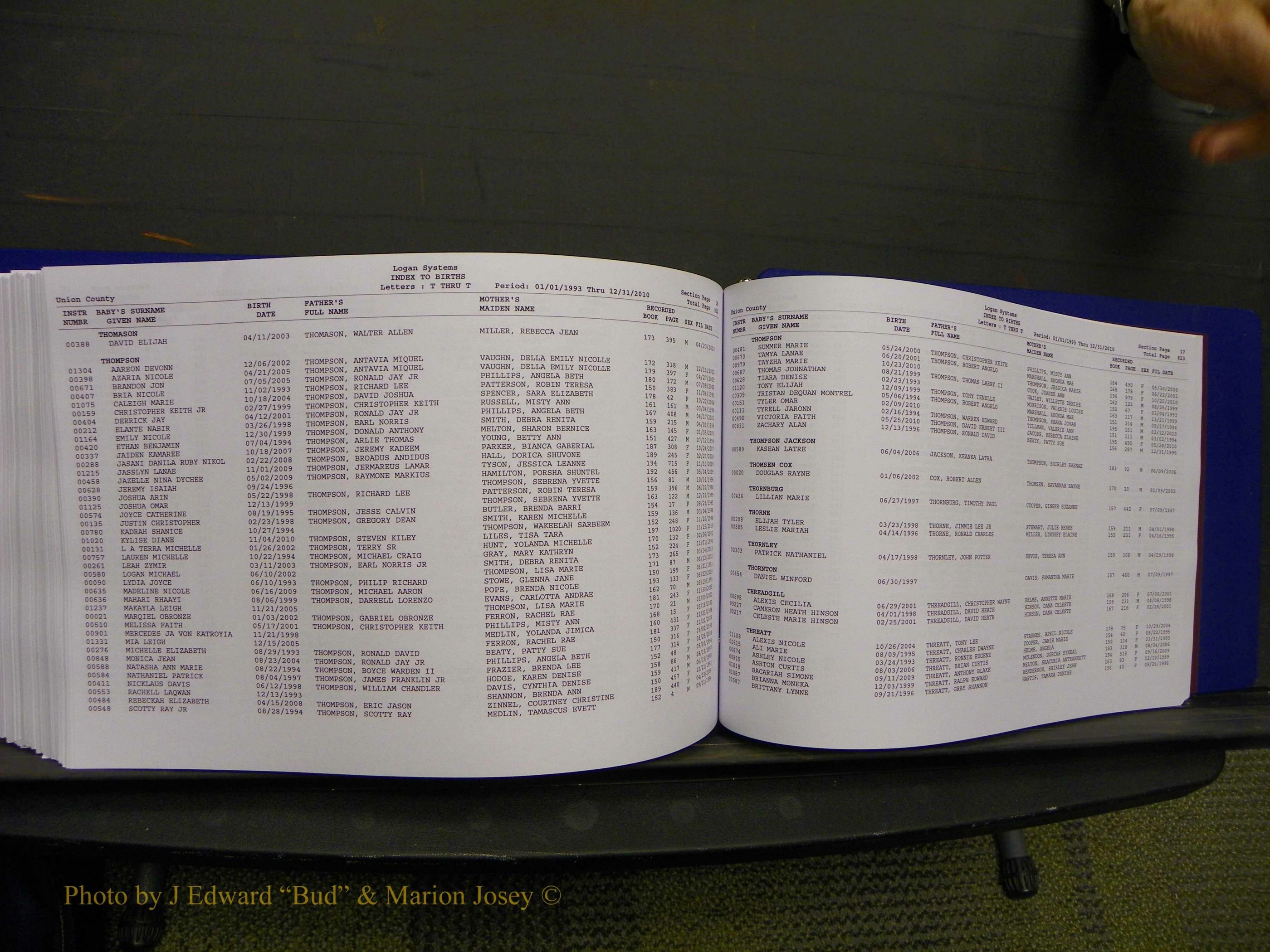 Union Co, NC Births, A-Z, 1993-2010 (444).JPG