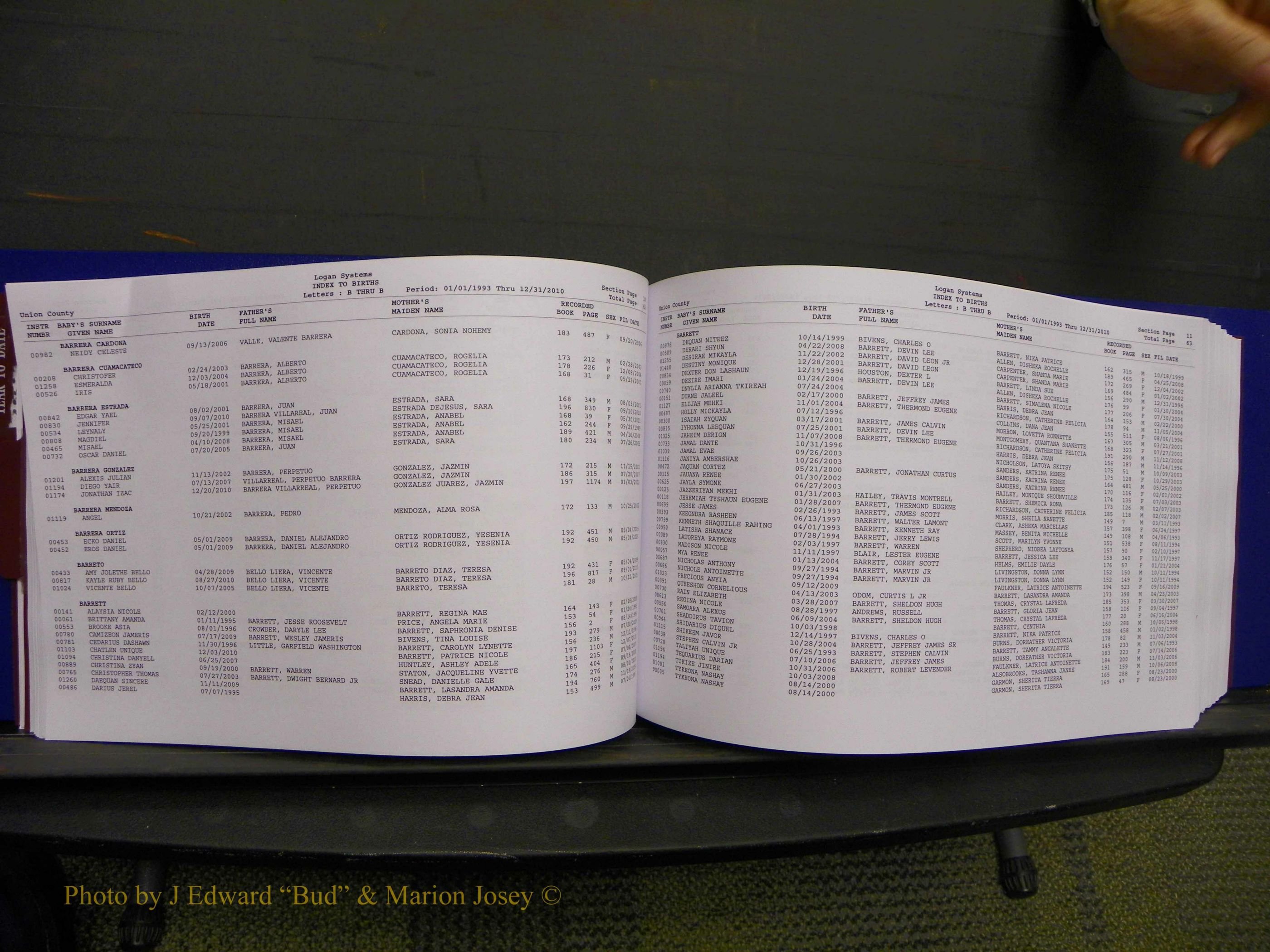 Union Co, NC Births, A-Z, 1993-2010 (63).JPG