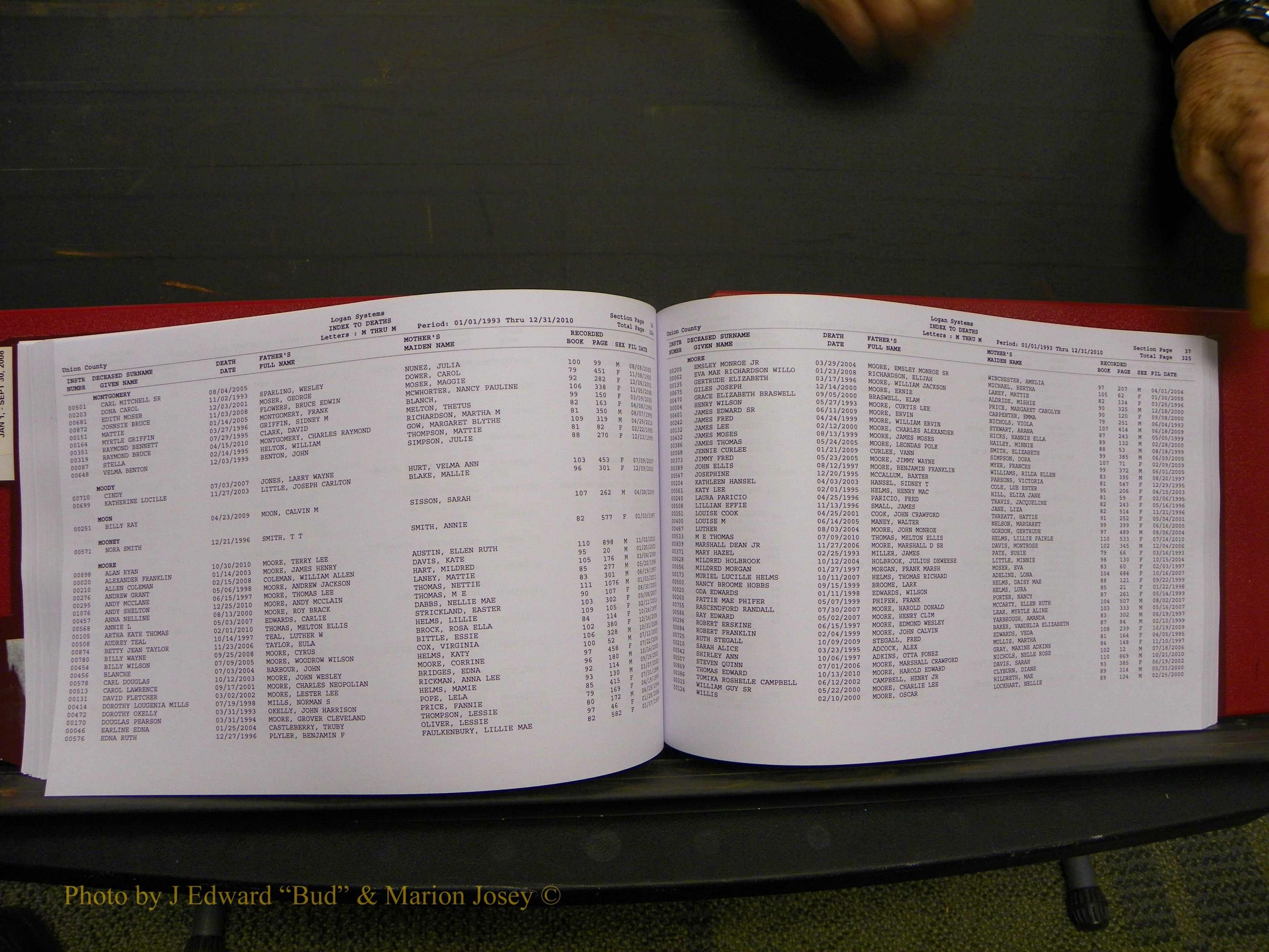Union Co, NC Deaths, A-Z, 1993-2010 (181).JPG