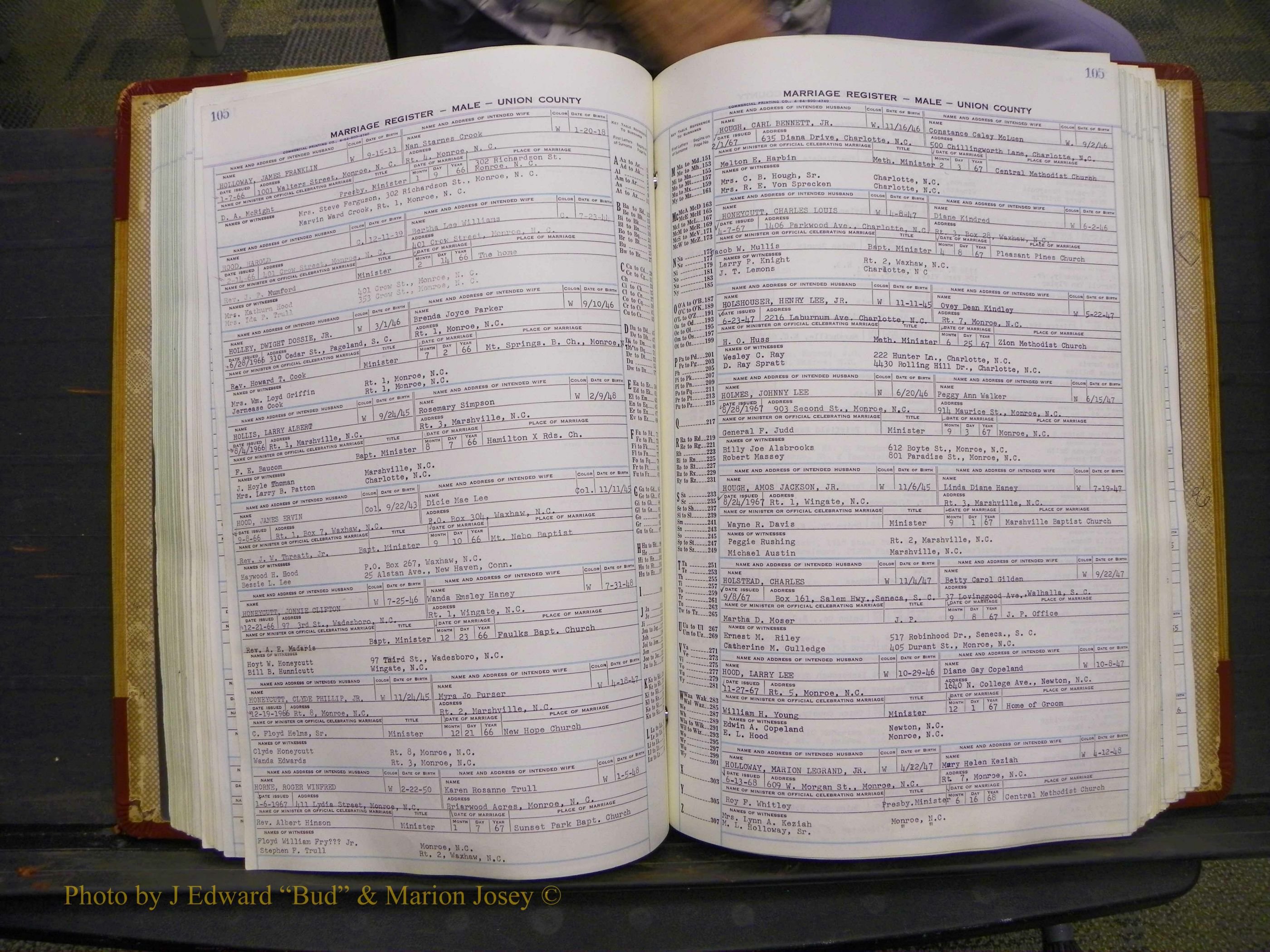 Union Co, NC Marriage Book 11, A-Z, 1965-1979 (140).JPG