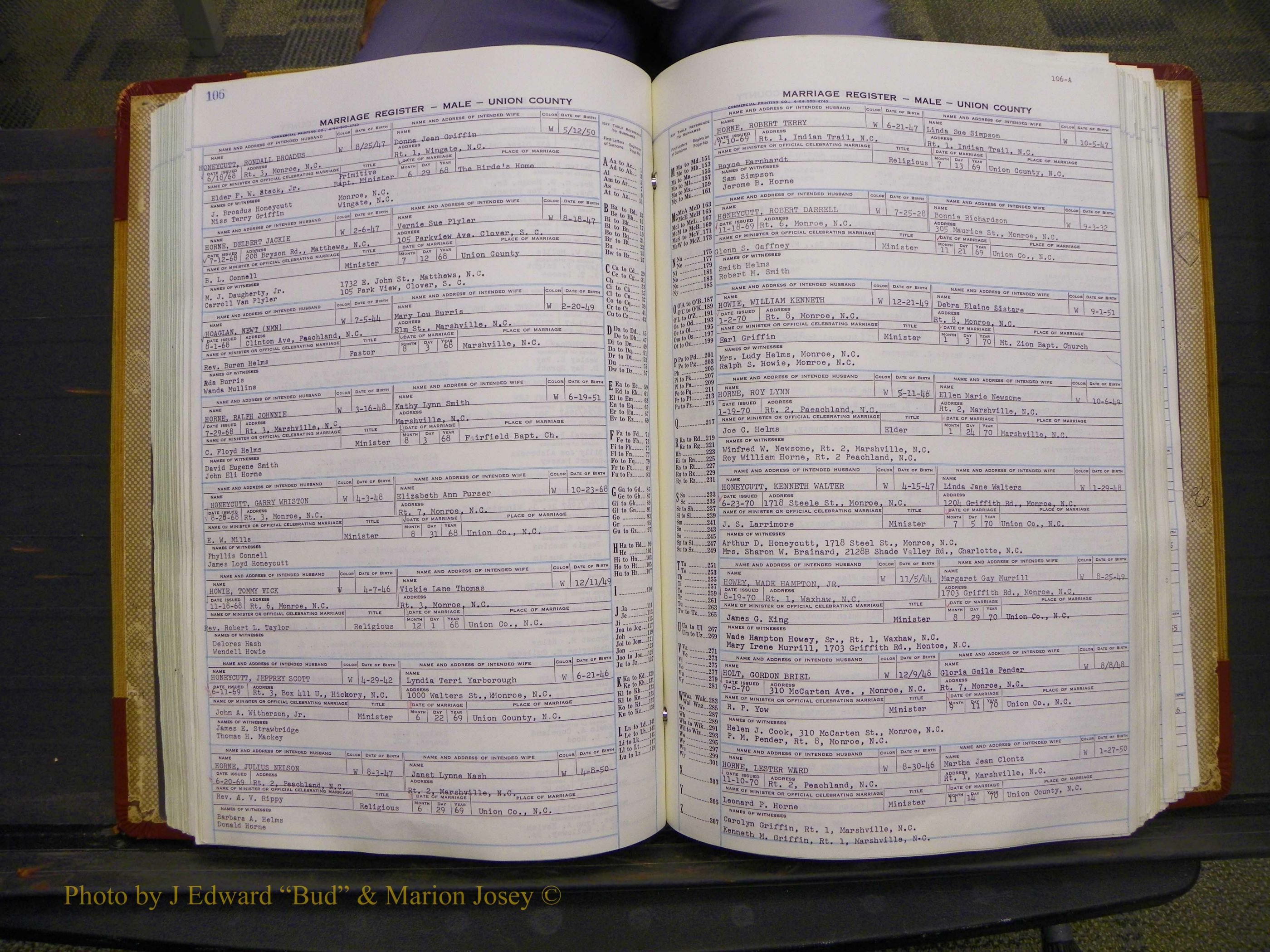 Union Co, NC Marriage Book 11, A-Z, 1965-1979 (141).JPG